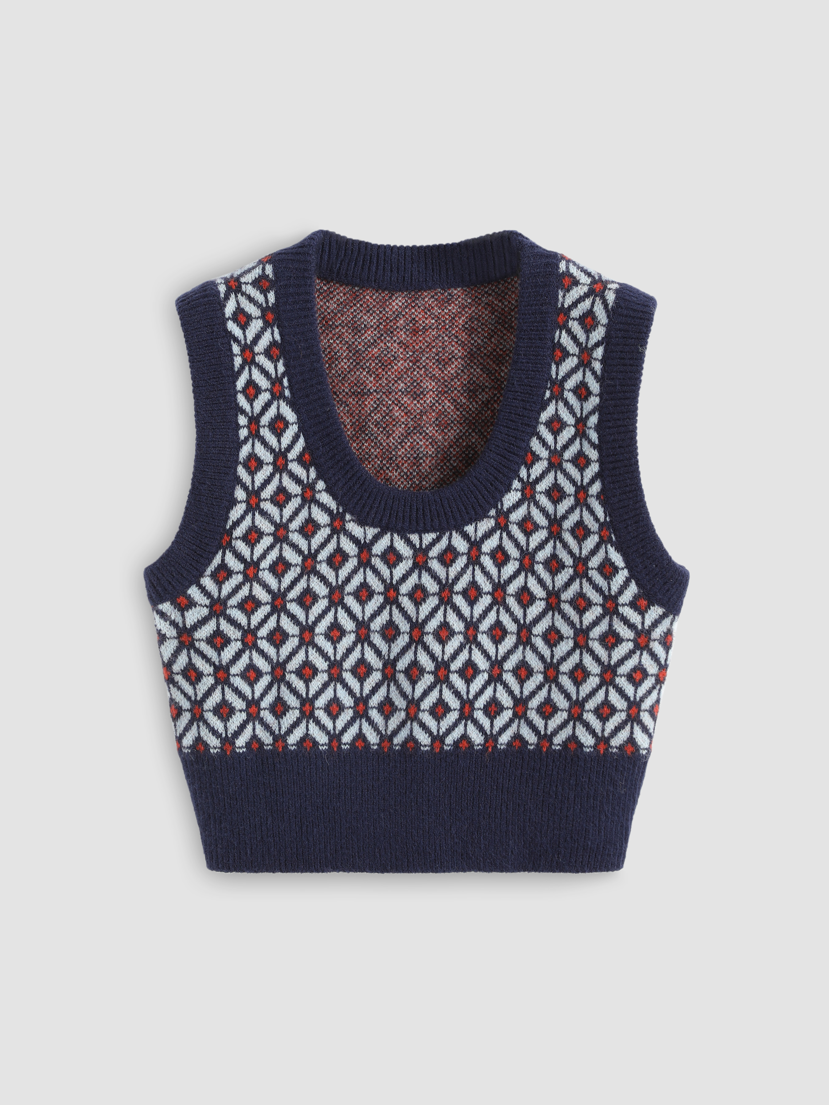 All Over Print Sweater Vest Cider