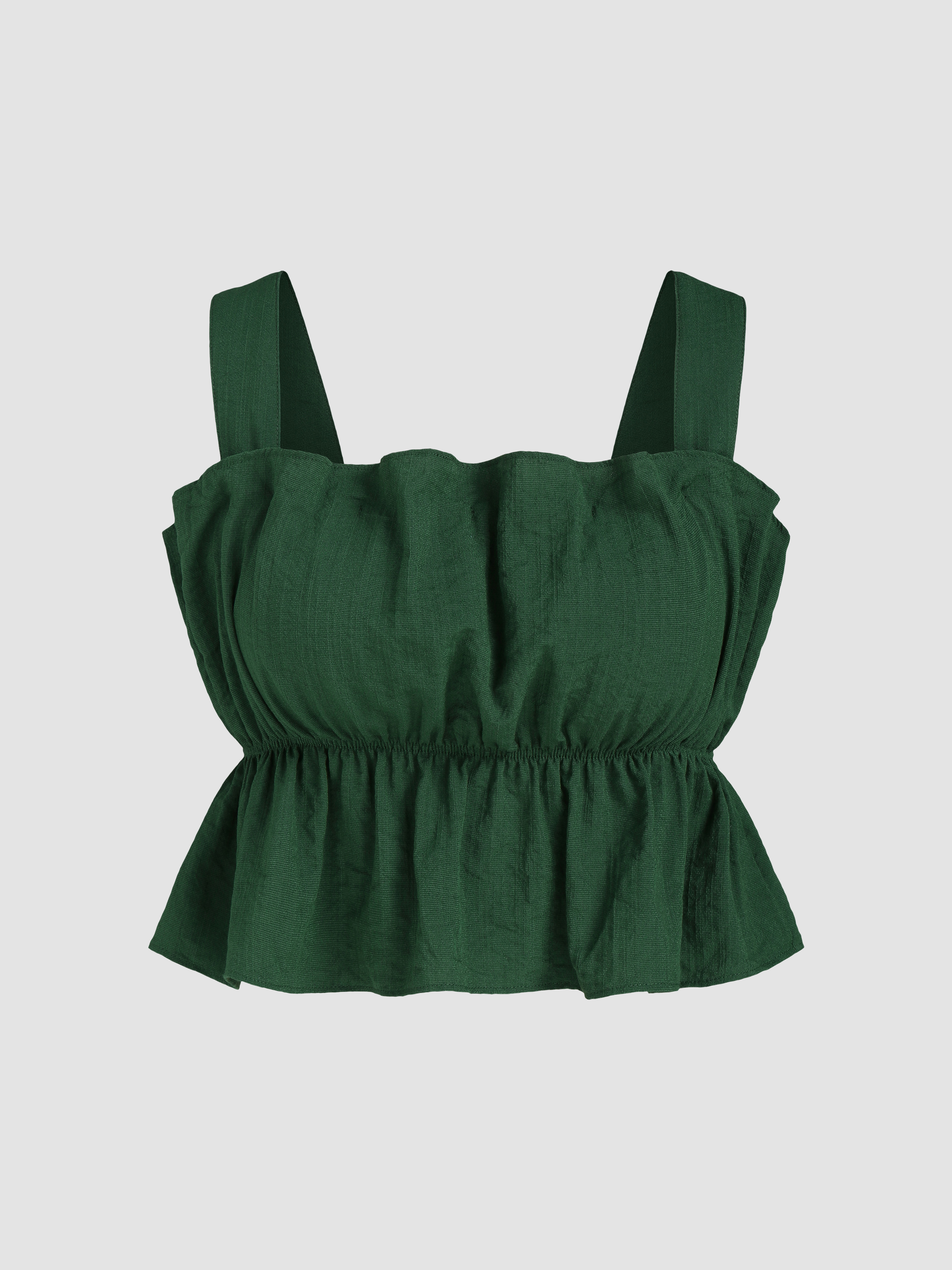 Ruffle Solid Tank Top Cider