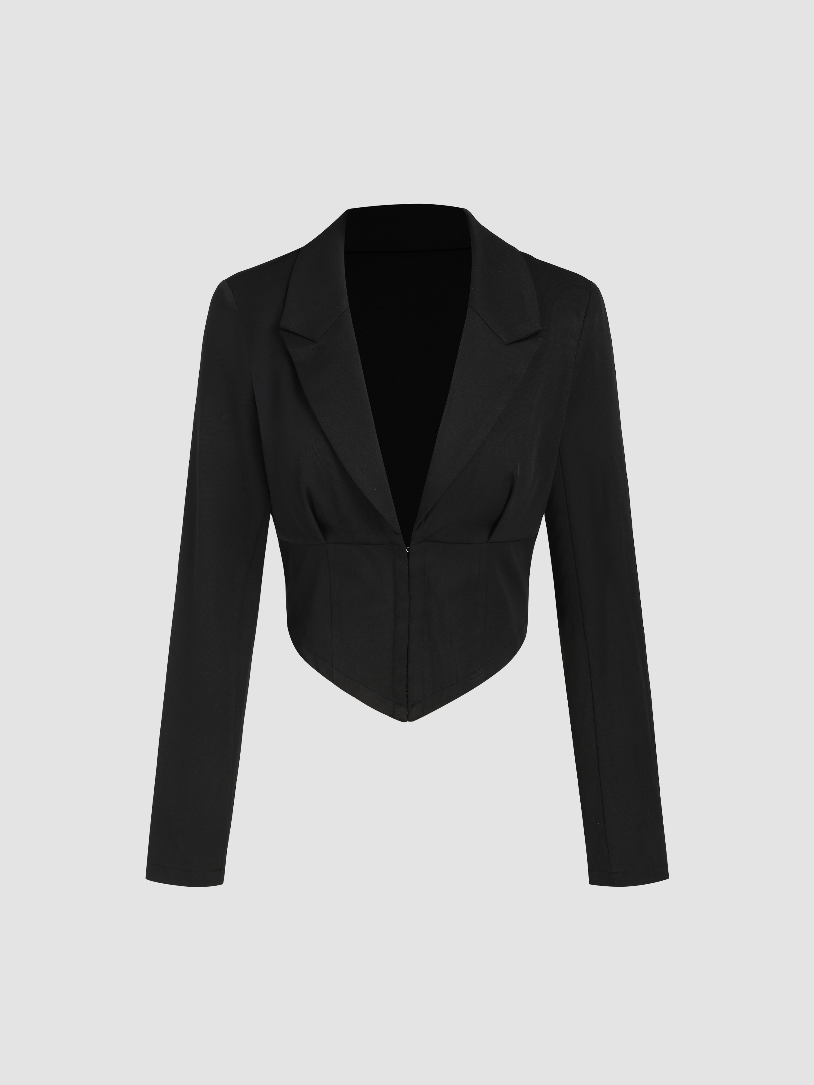 Solid Buckle Detail Blazer For Party/Clubbing Work