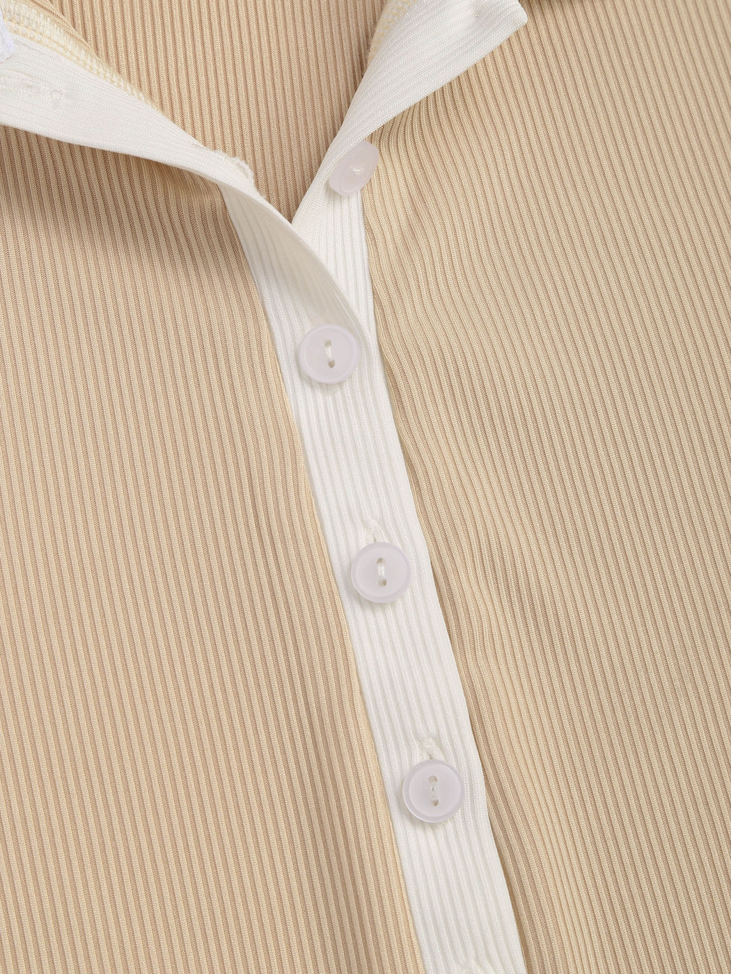 Kontrastierendes Polo-Ripp-Kleid