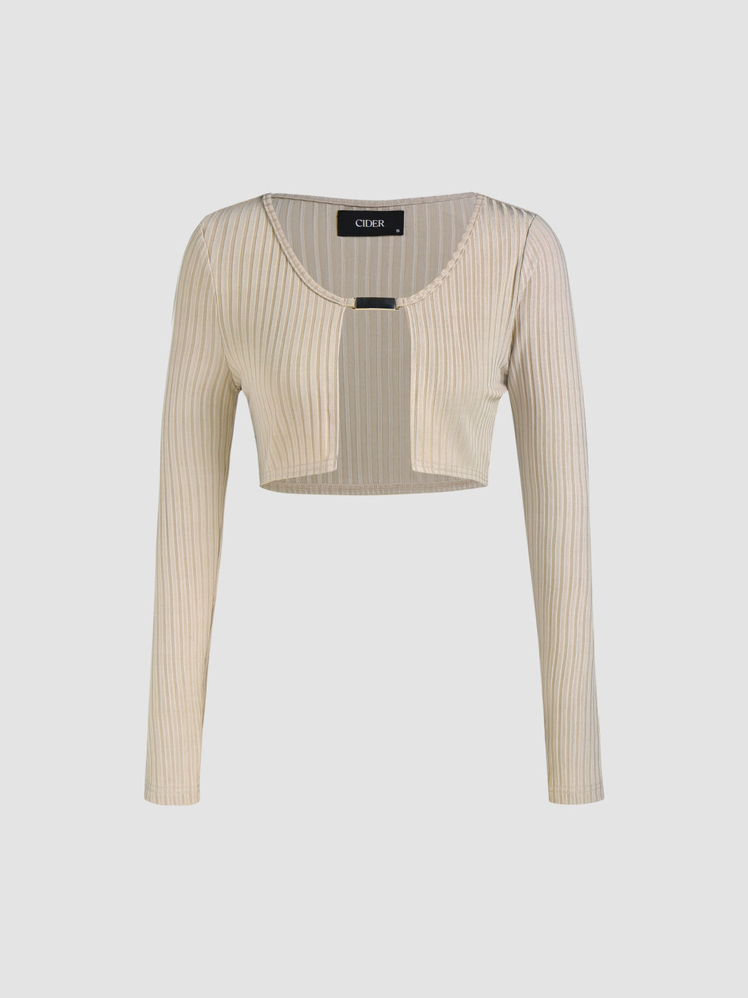 Buckle Detail Solid Rib Top
