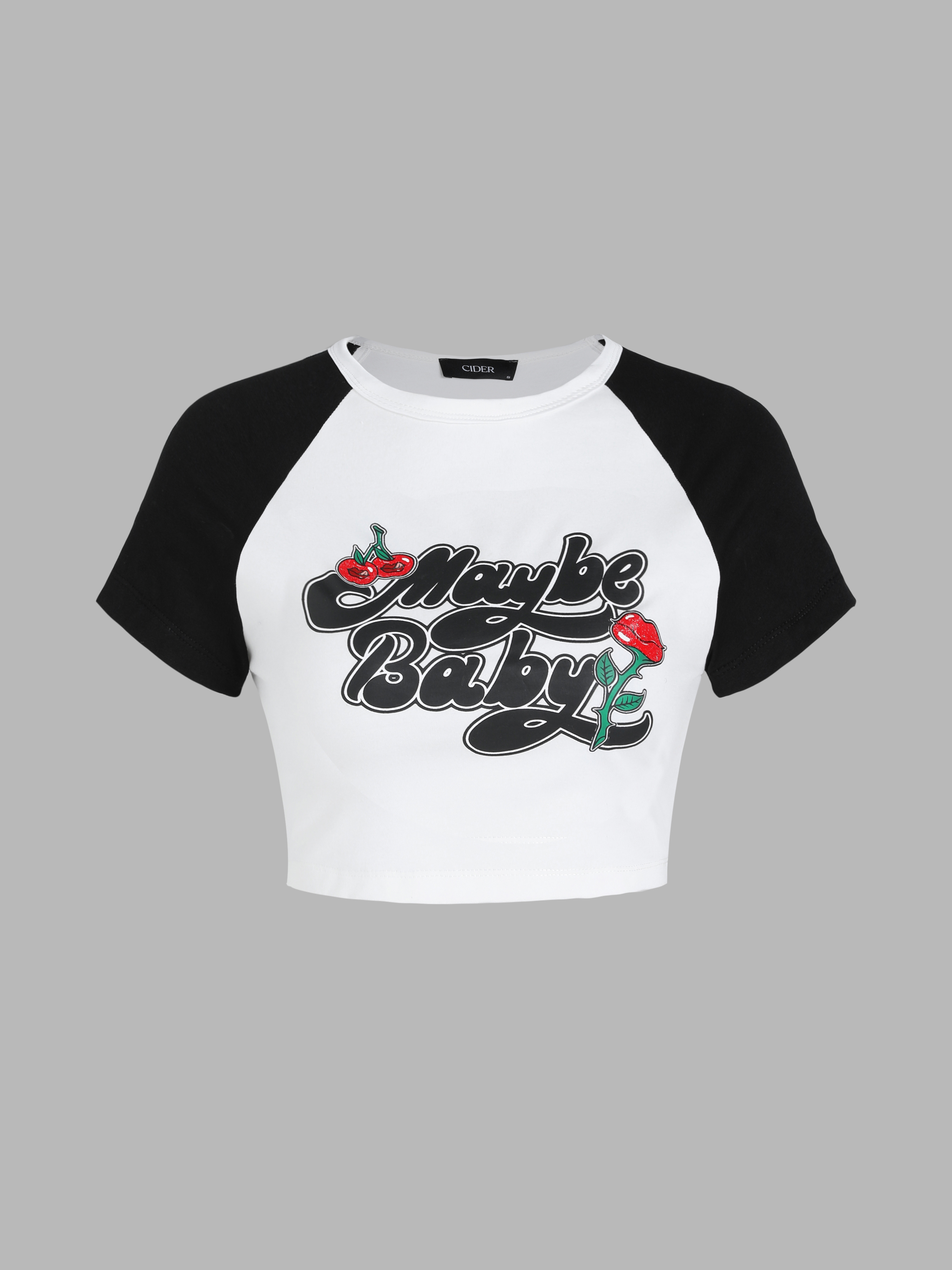 Raglan Sleeve Graphic Baby Tee Cider