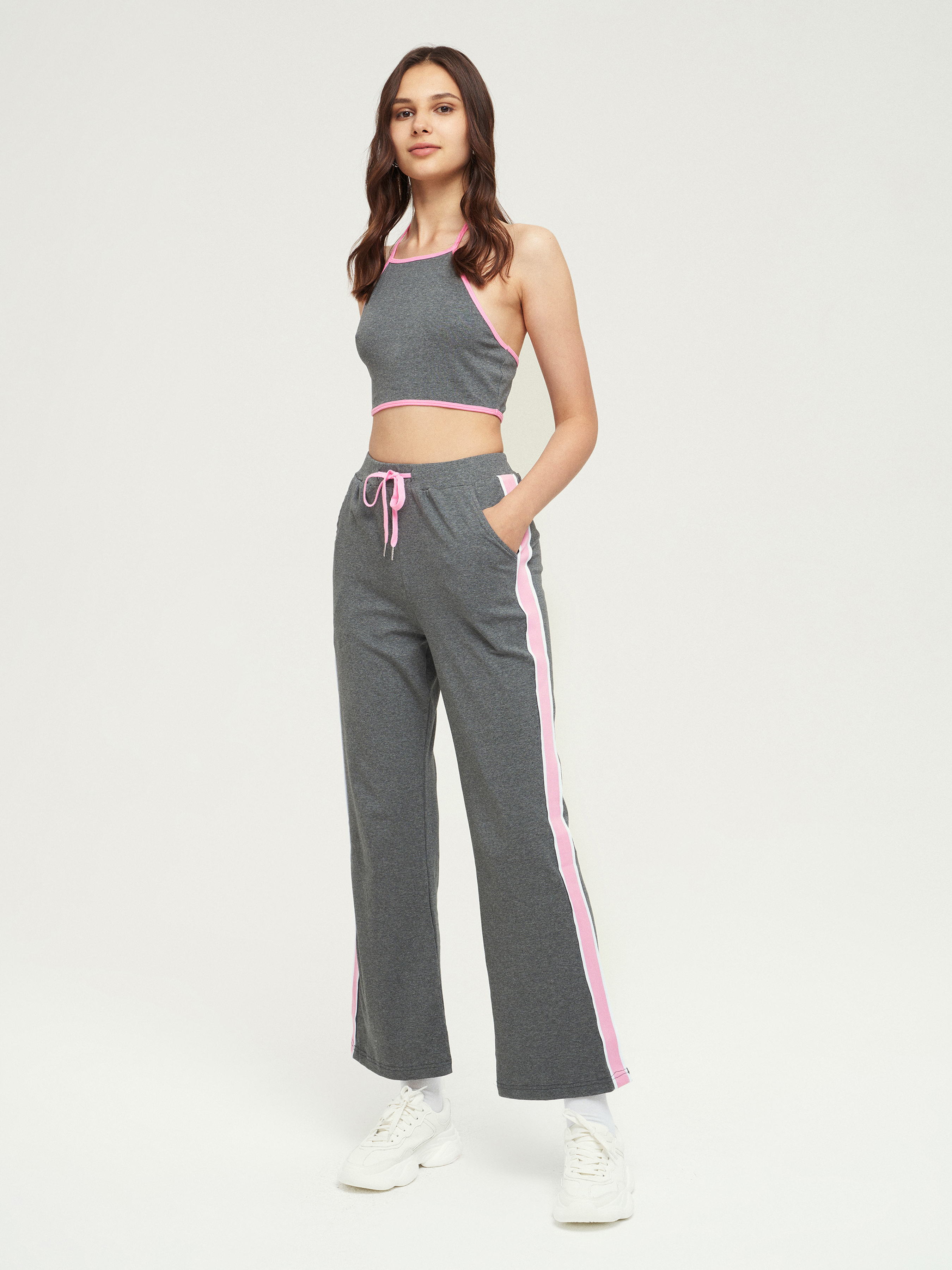 3WAY CUT TOPS&DOT HALTERNECK SET グレー 1657621351000-aTZaDe.jpg