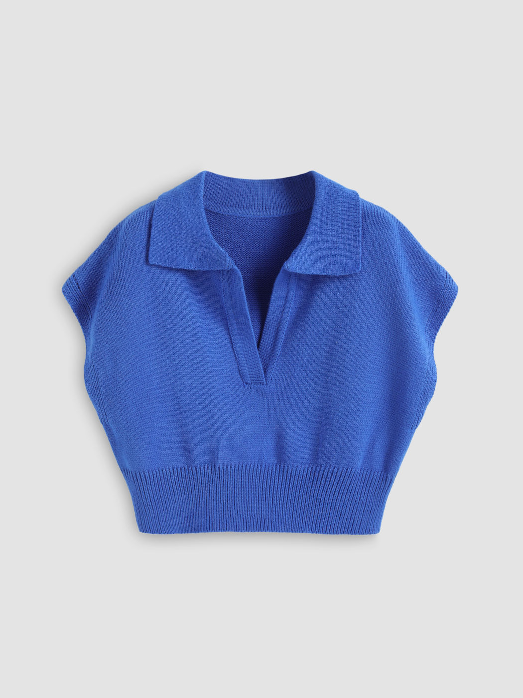 Solid Polo-Pullover-Weste