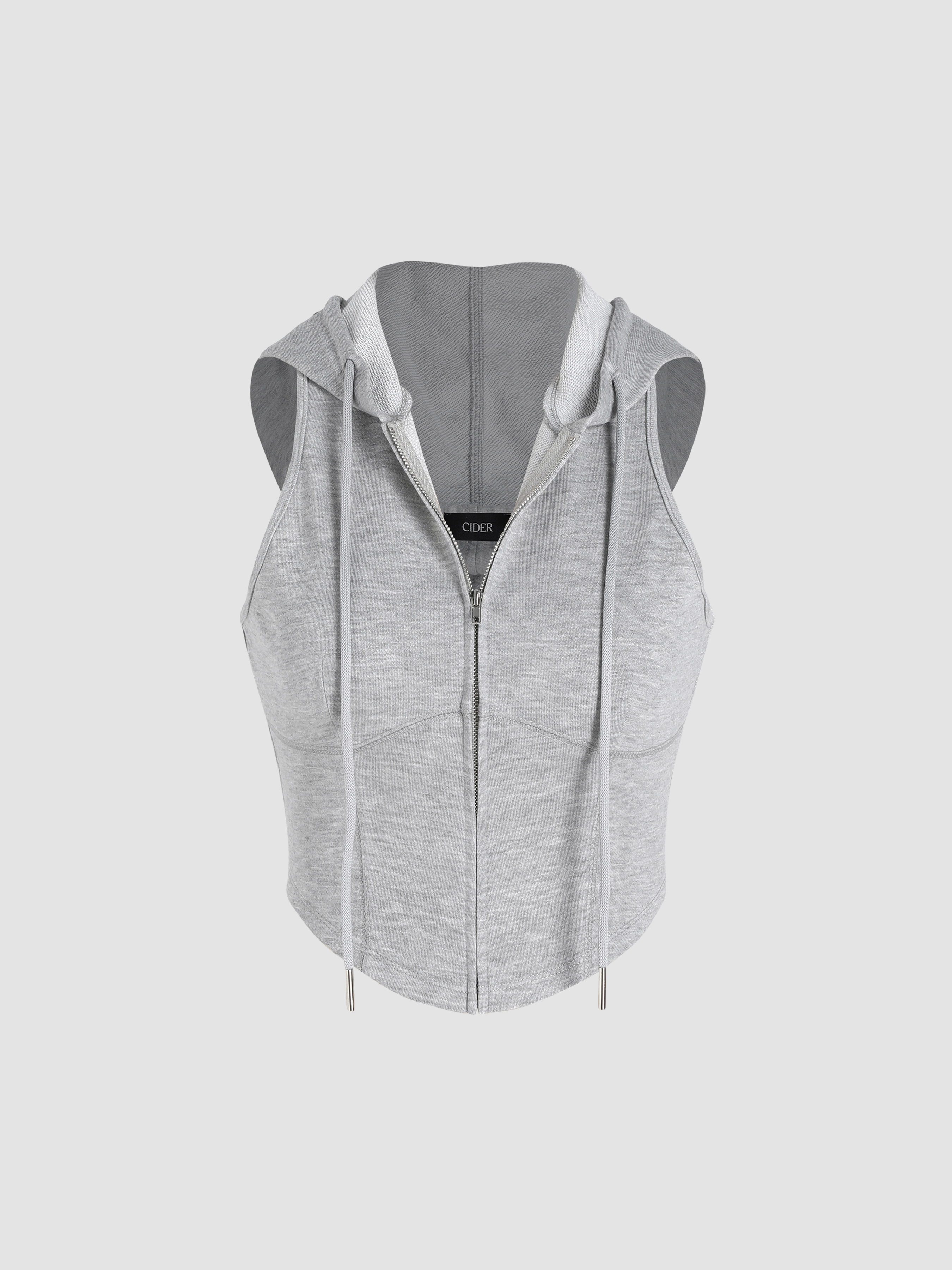 Zip up sleeveless outlet top