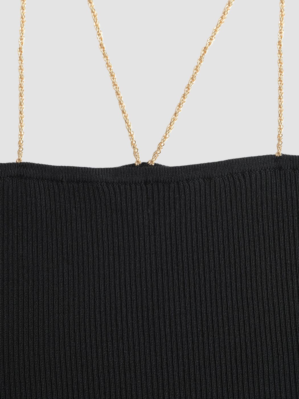 Rib Knit Chain Crop Top