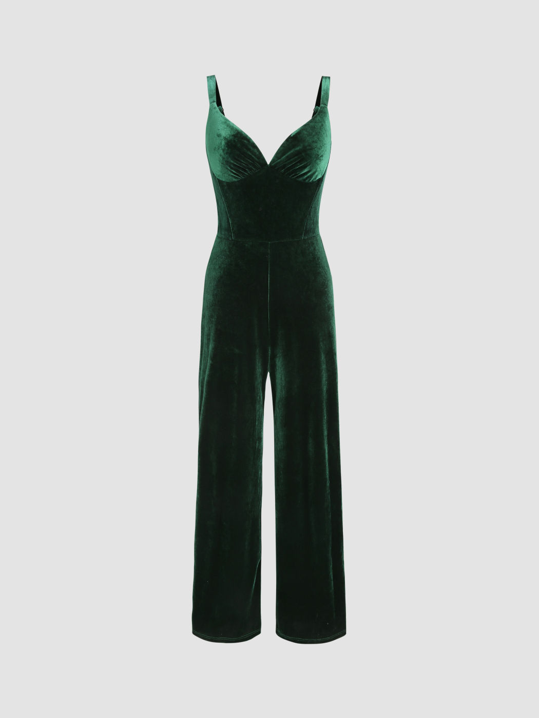 Jumpsuit aus festem Samt mit Spaghettiträgern