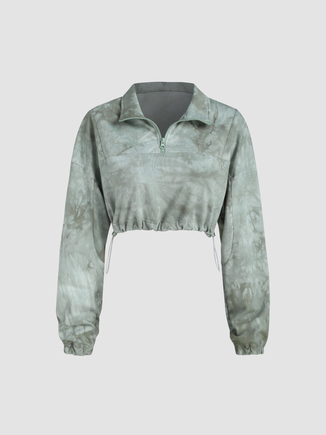Tie Dye Polo Cropped Sweatshirt