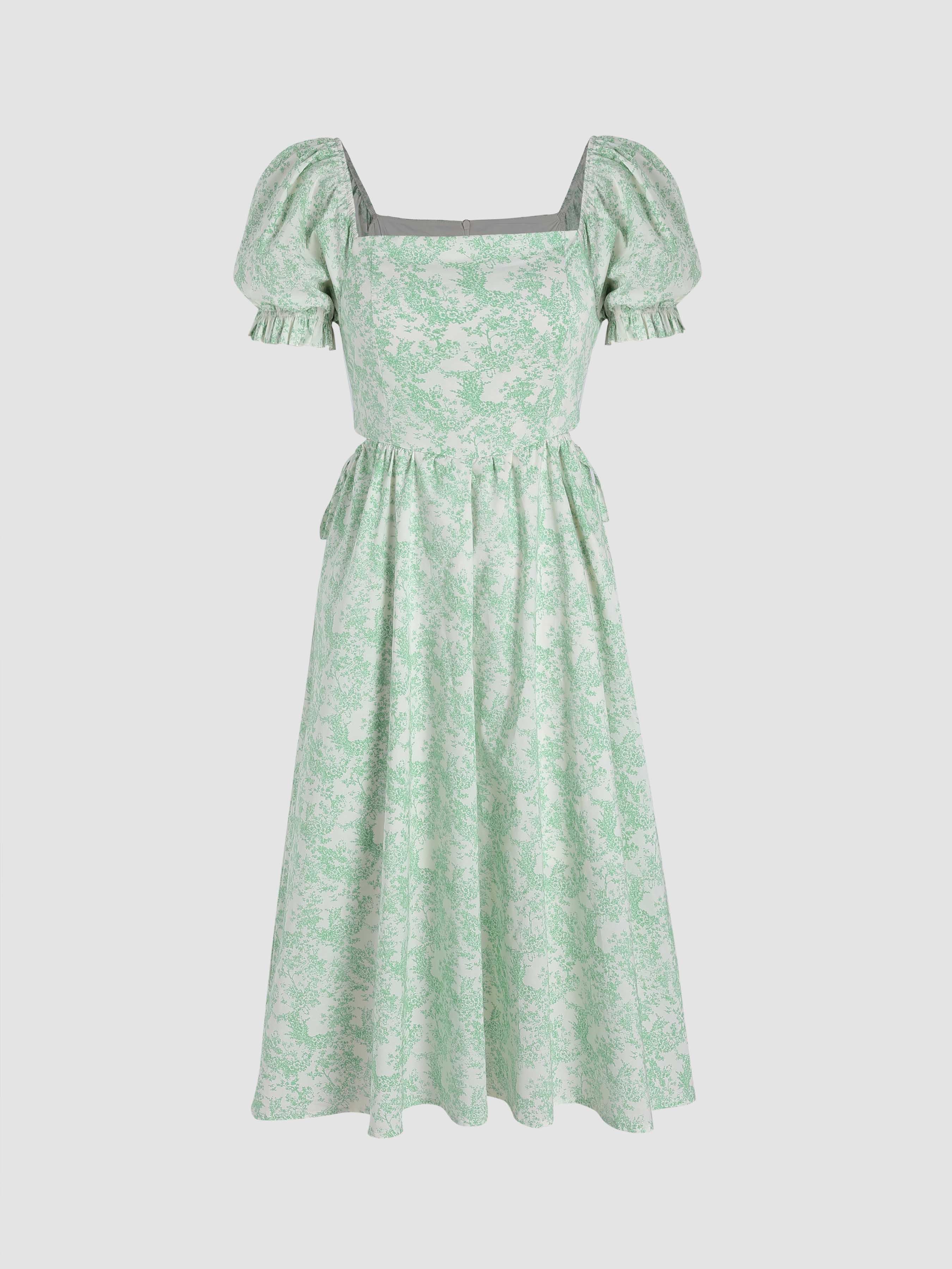 Toile de Jouy Cut Out Maxi Dress Cider