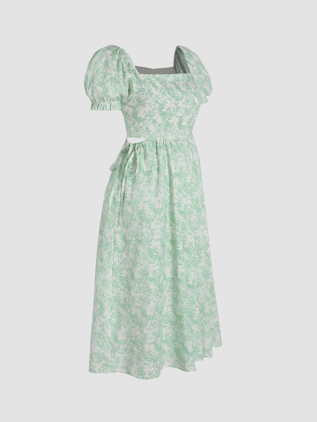 Woven Toile de Jouy Cut Out Maxi Dress For Coffee Shop Exhibition