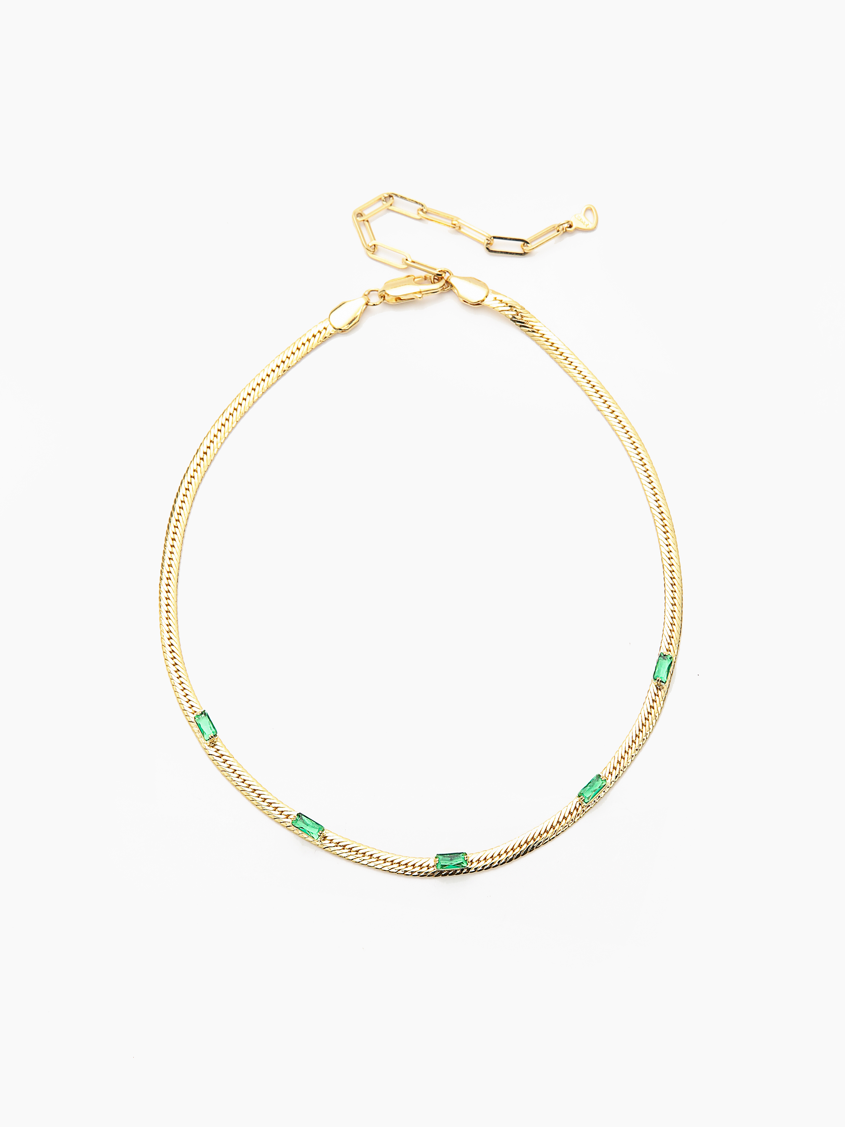 Gwyneth Emerald Chain Necklace - Cider