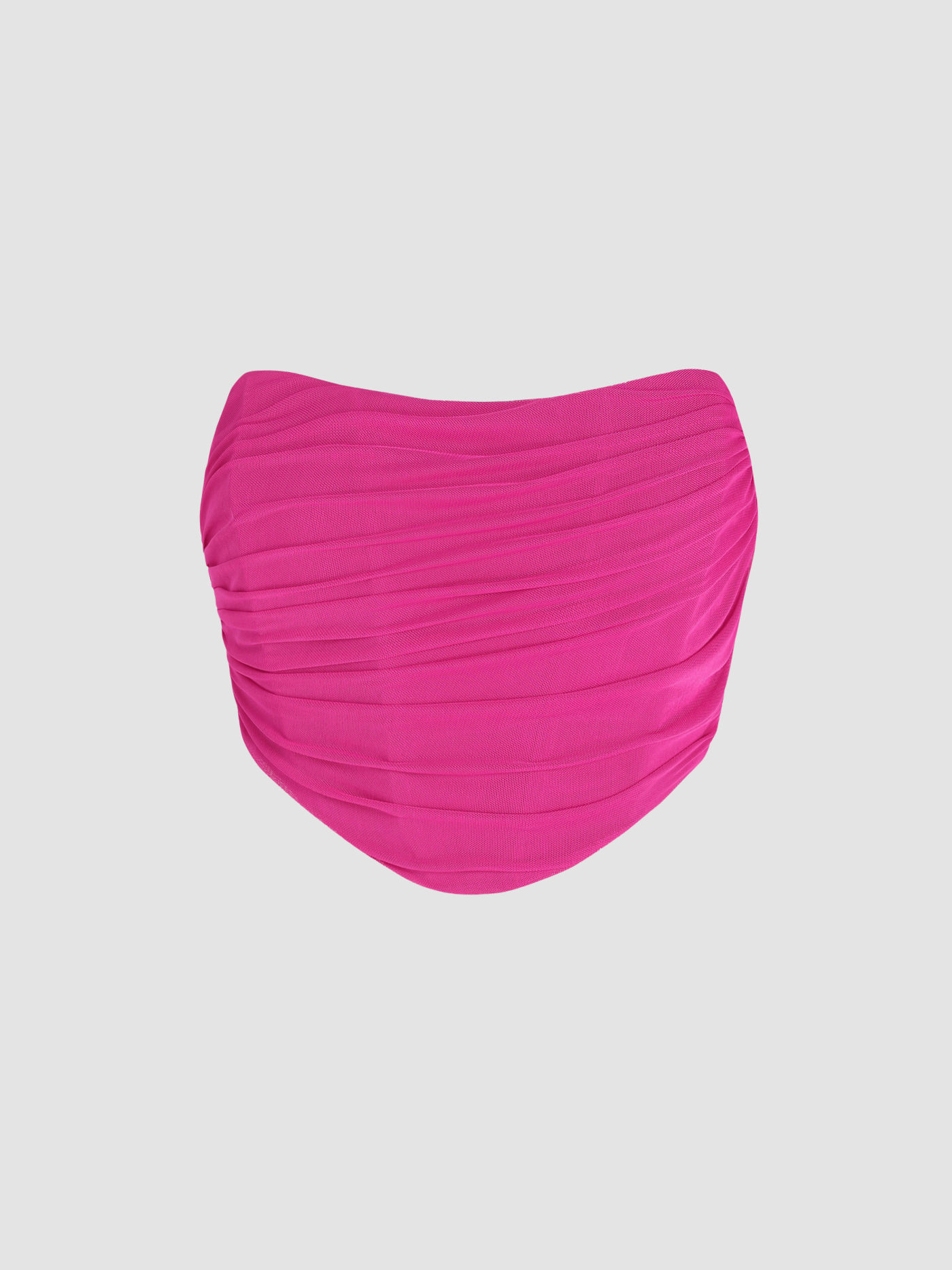 Mesh Ruched Tube Top