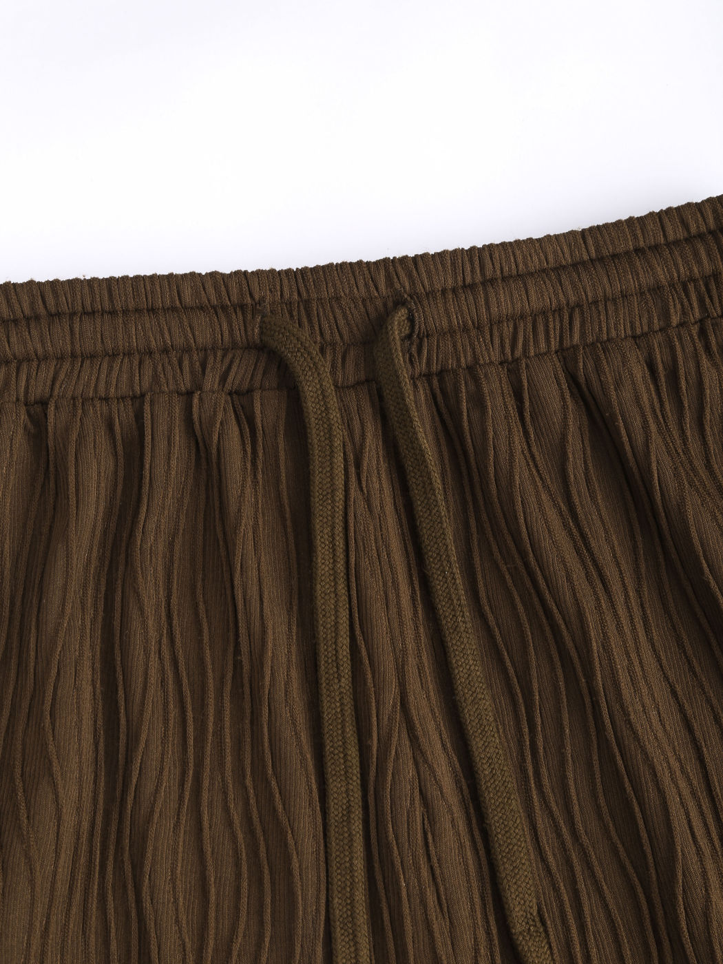 Texture Solid Drawstring Pants