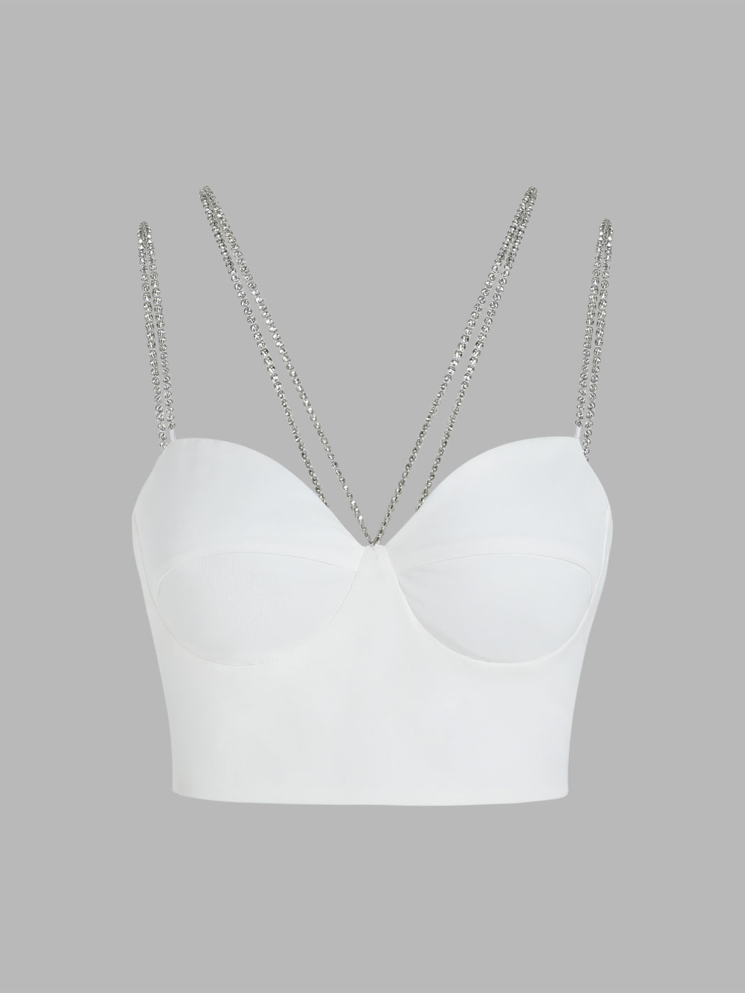  Rhinestone Chain Crop Tank Top