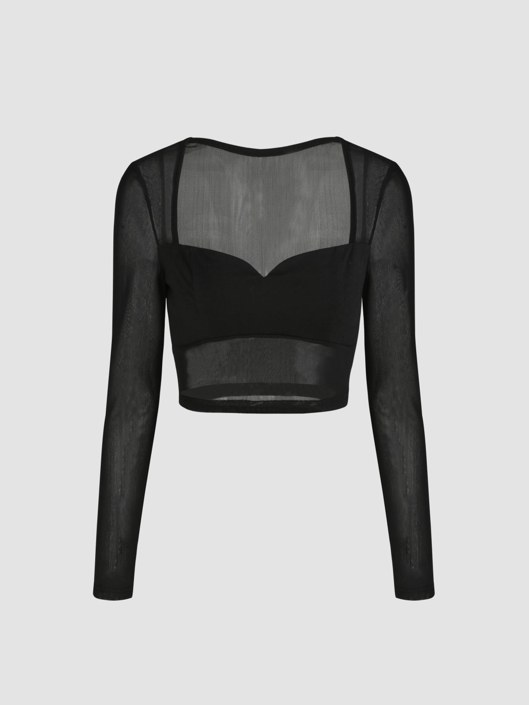 Mesh Sweetheart Crop Top For Party/Clubbing