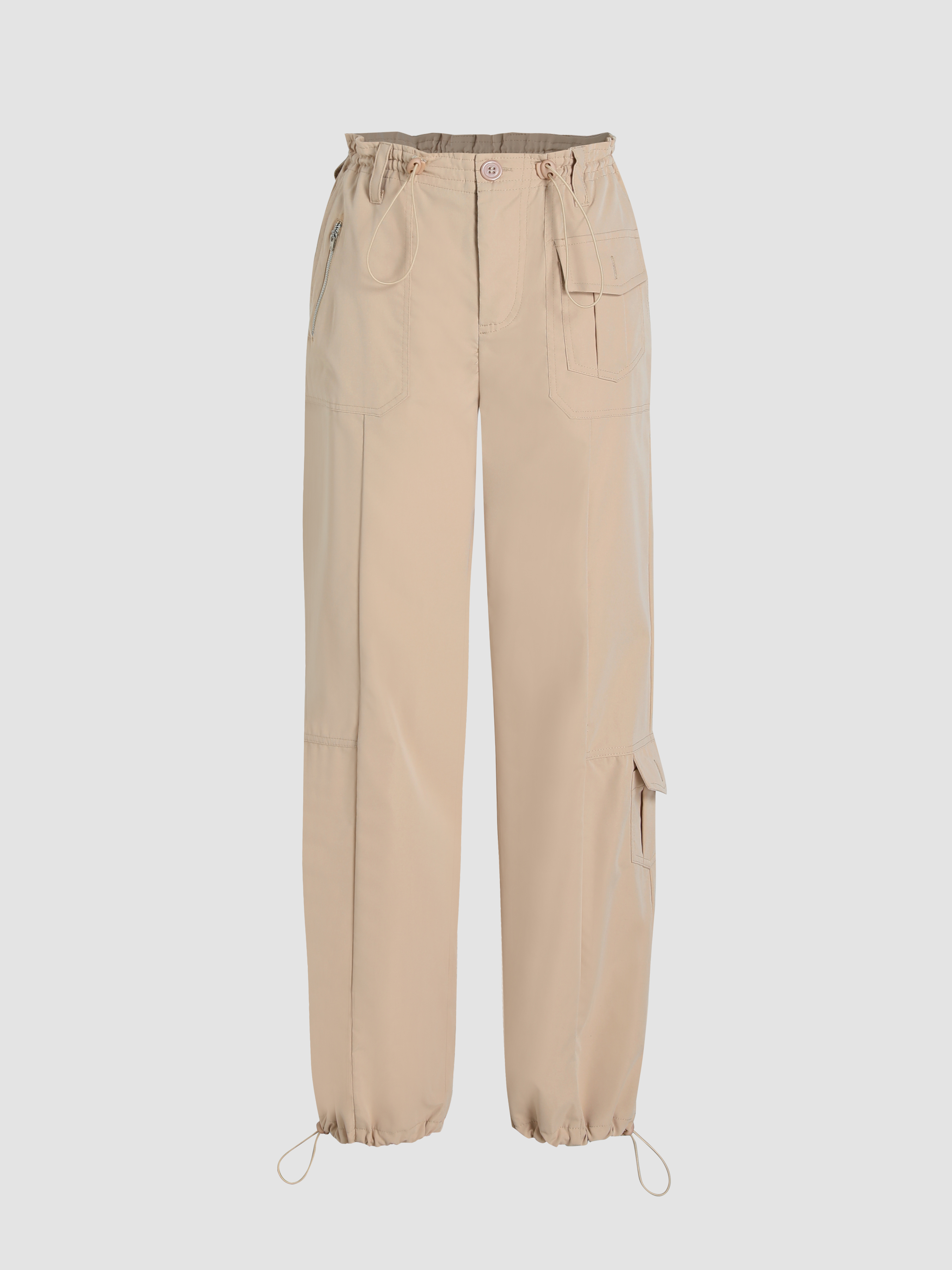 Pantalones parachute 90s con bolsillo con solapa bajo con cordón -  Chocolate Brown / XS