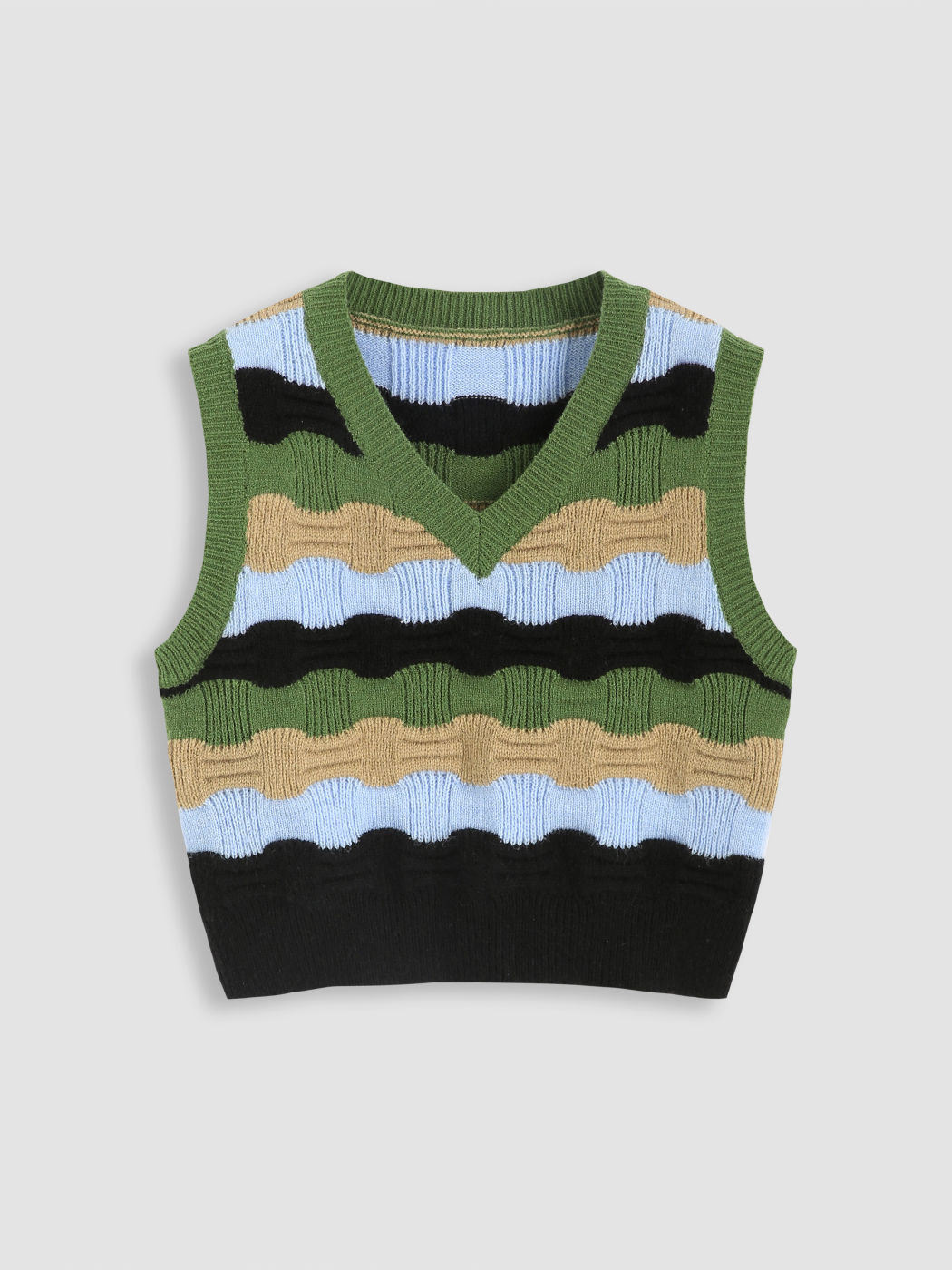 Contrasting Striped Sweater Vest