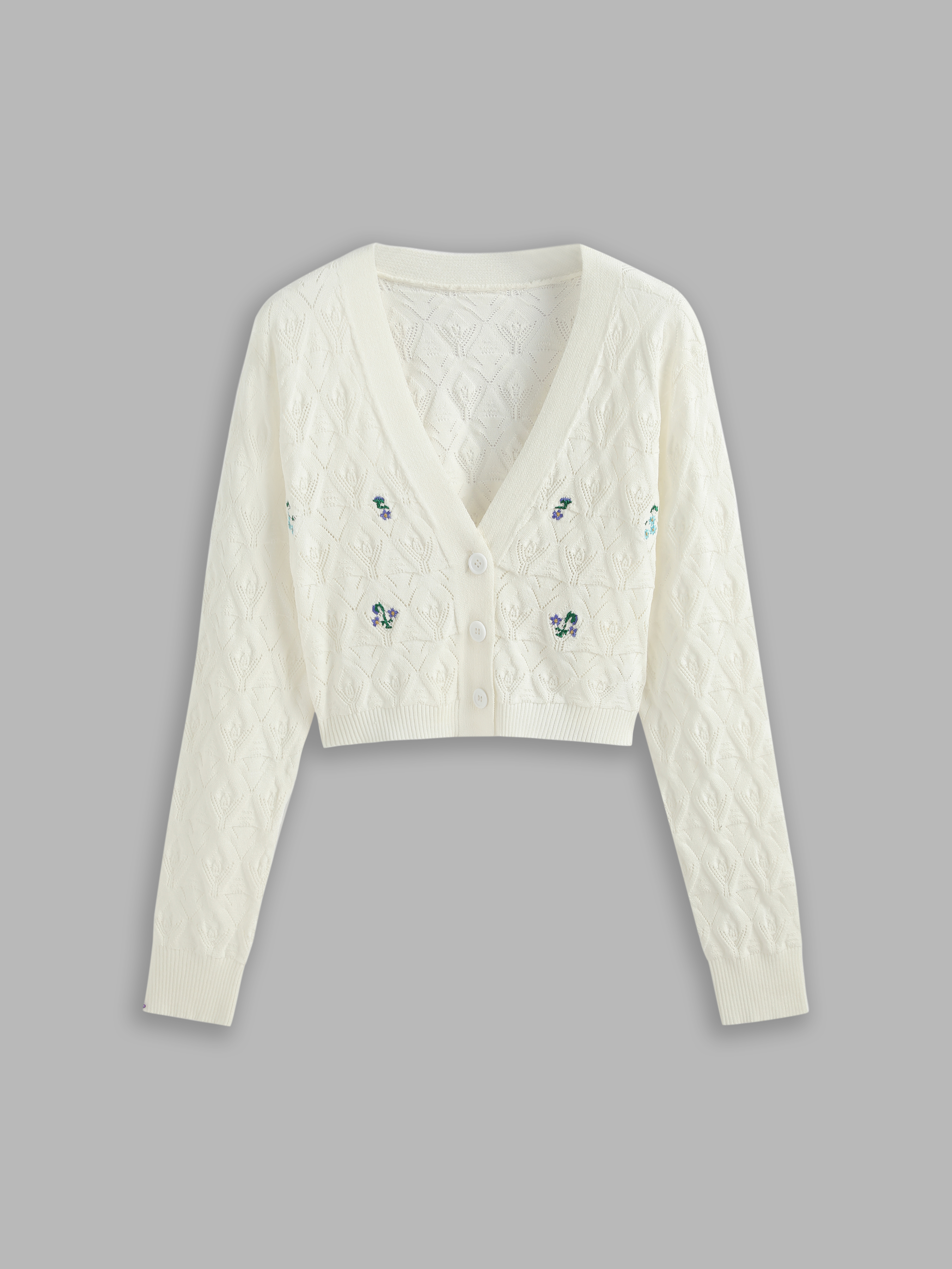 Floral Button Sweater Cardigan Cider