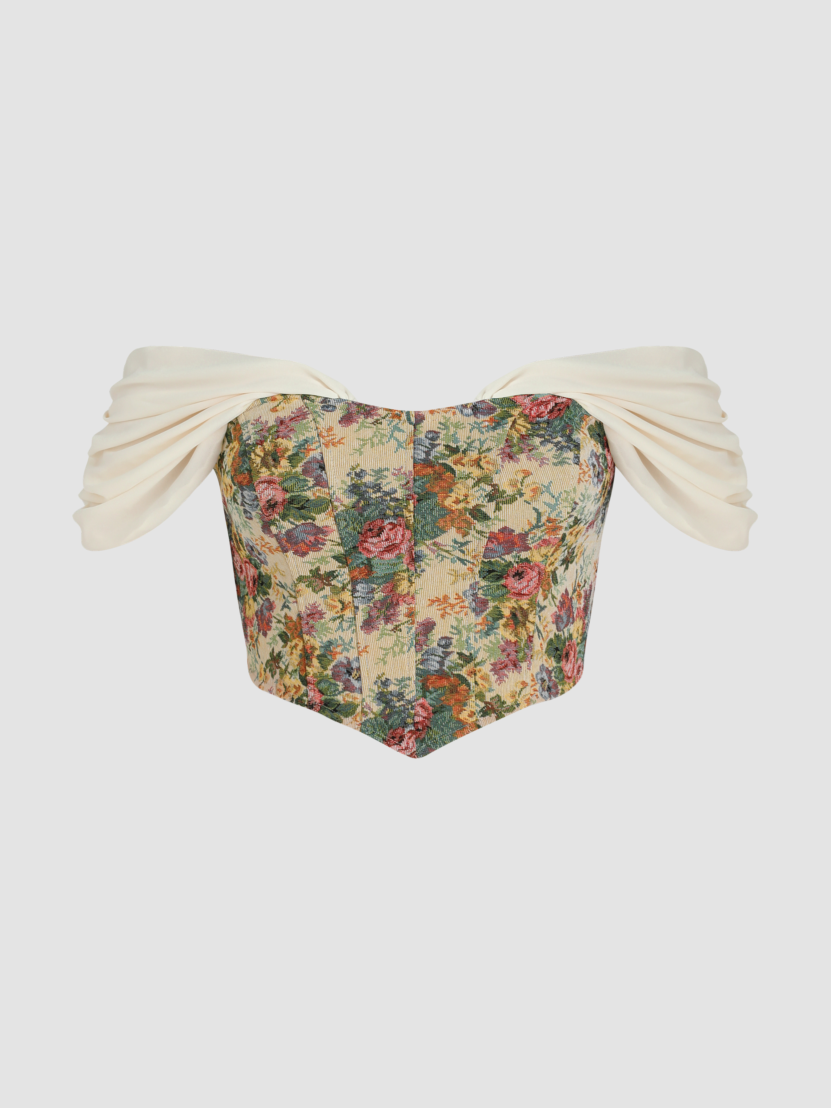 Curve & Plus Floral Off Shoulder Corset Top Cider