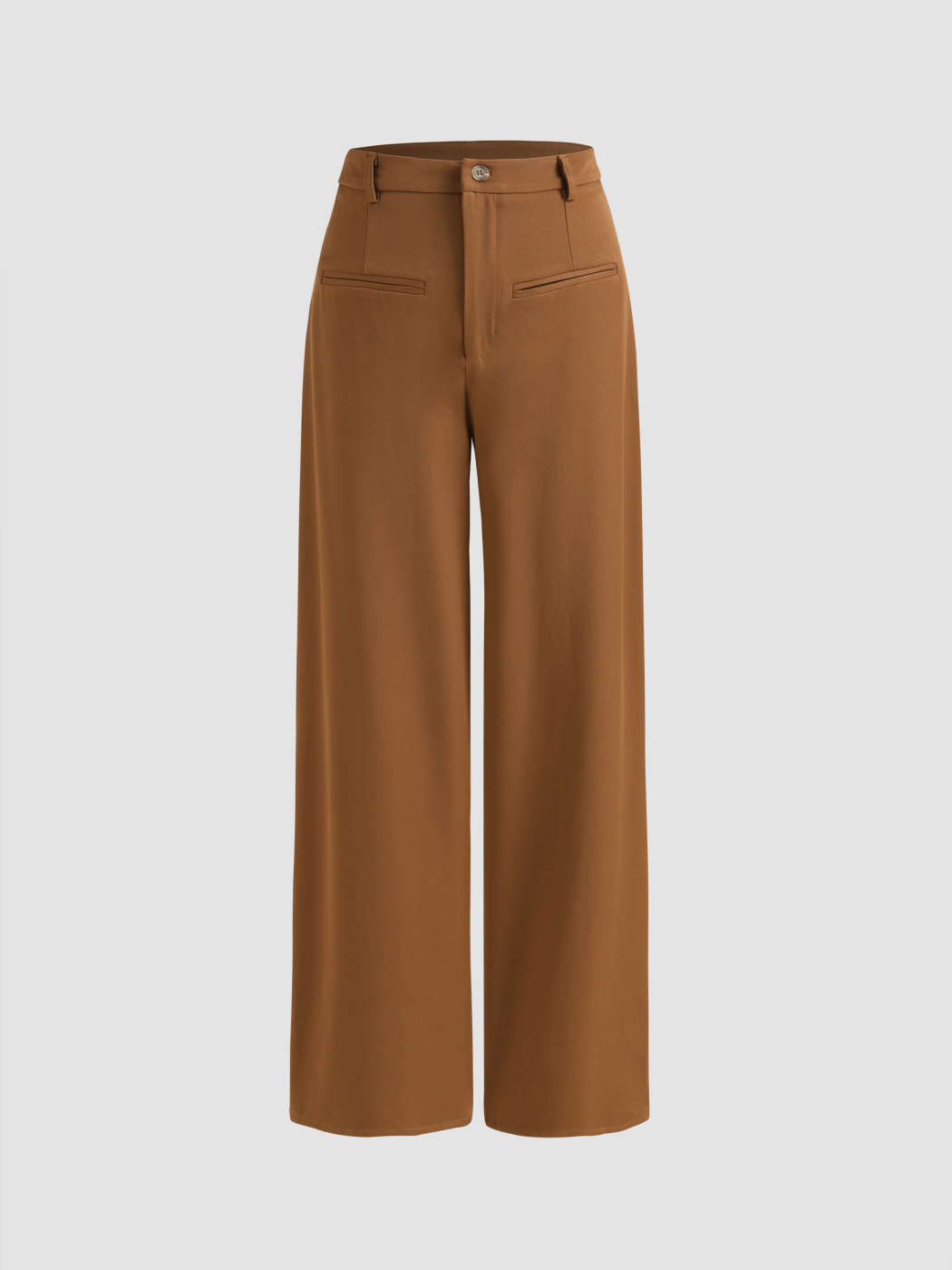 Solid Straight Leg Trousers - Cider