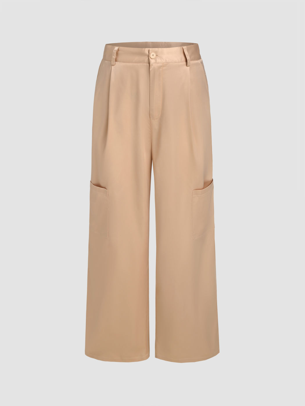 Satin Button Cargo Pants