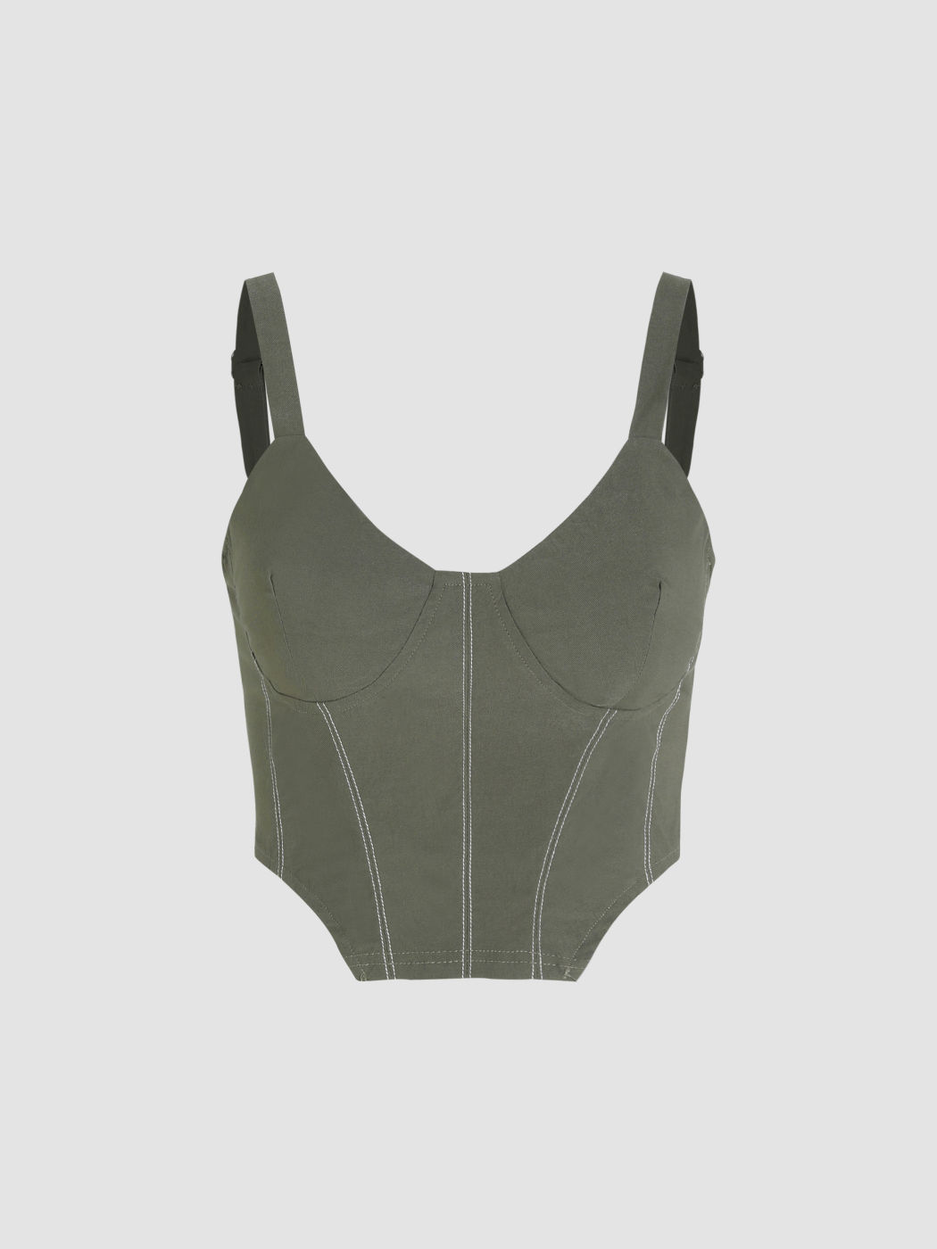Solid Zipper Corset Top