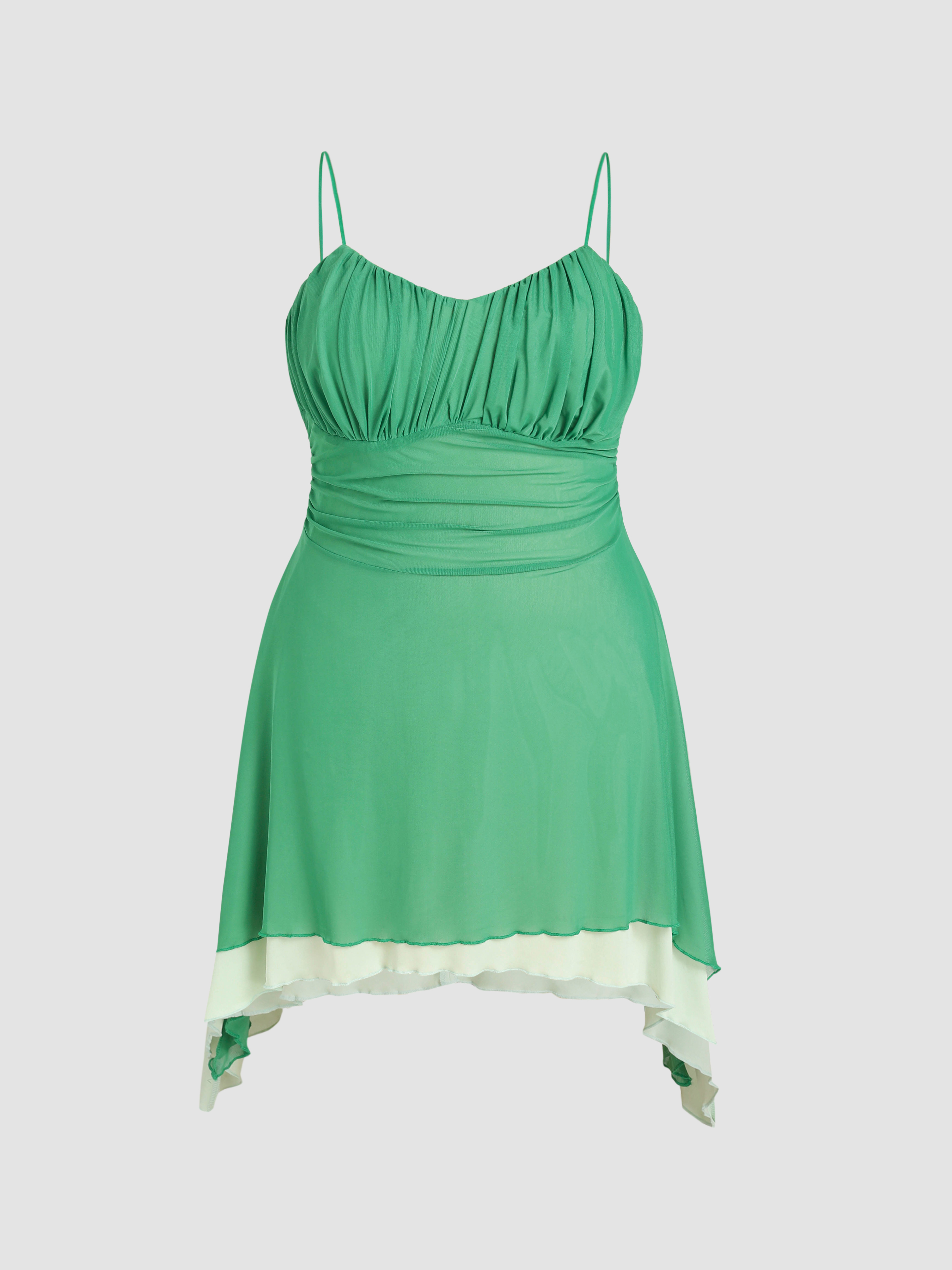 Mesh Layer Midi Dress Curve & Plus Cider