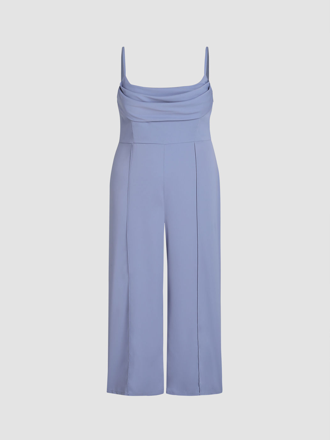 Solid Jumpsuit mit Wasserfallausschnitt Kurve & Plus
