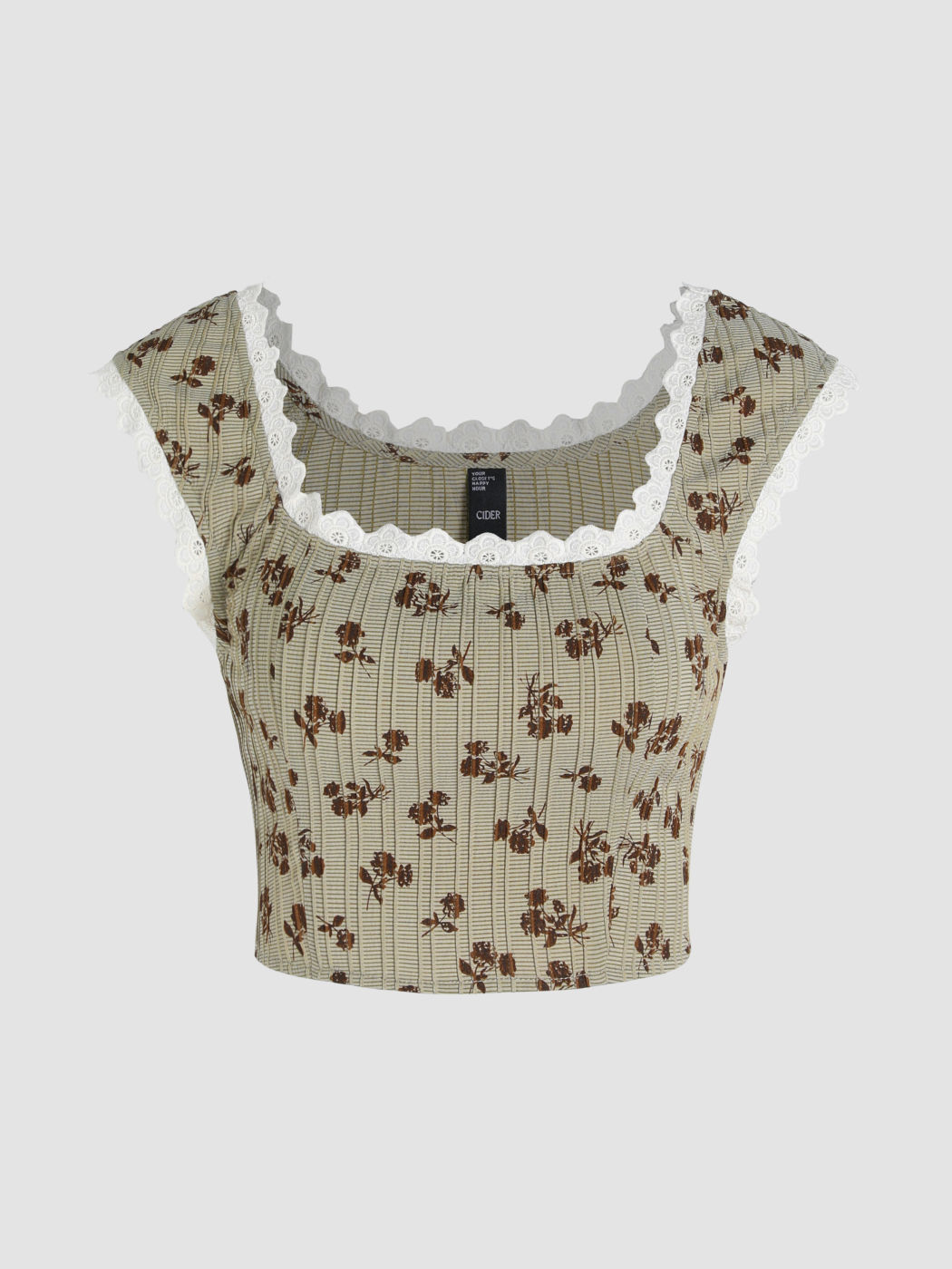 Ditsy Blumen ärmellose Bluse Crop