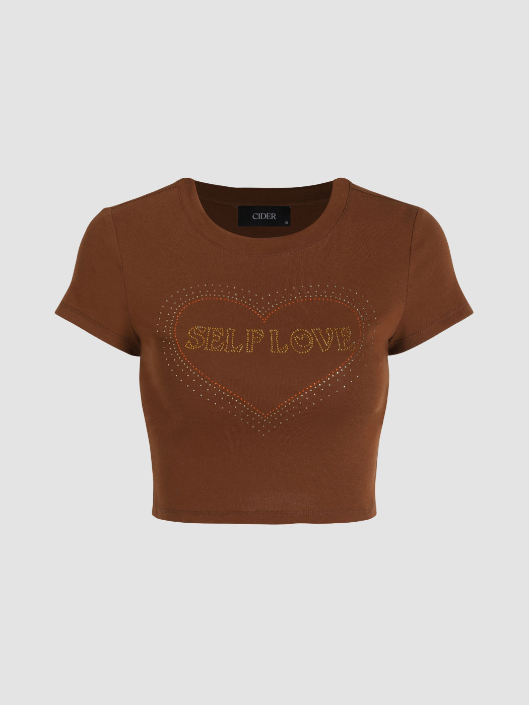Self Love Heart Rhinestone Baby Tee