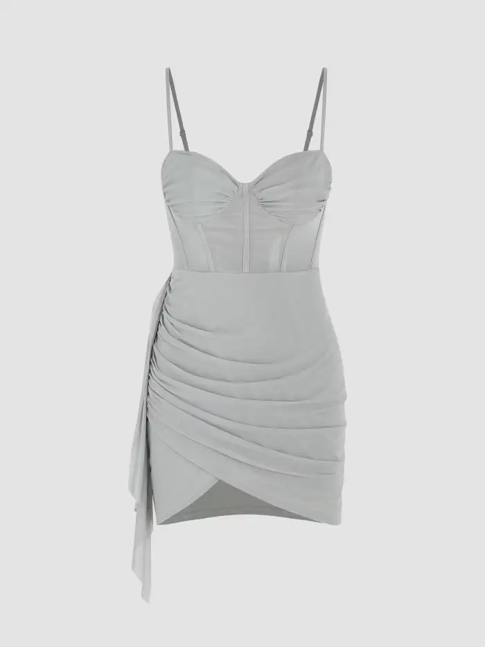 white christmas dresses MO&Co. Women's Corset Check Pleated Cami Dress Plaid Size Xs main image 1