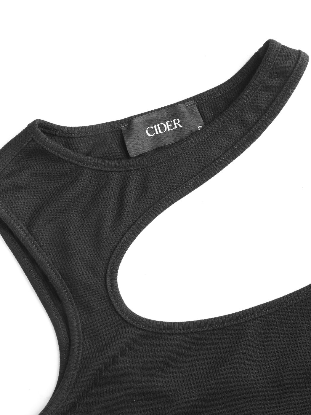  Recyceltes Material Einfarbig Asymmetrischer Ausschnitt Tank Top mit Cut-Out