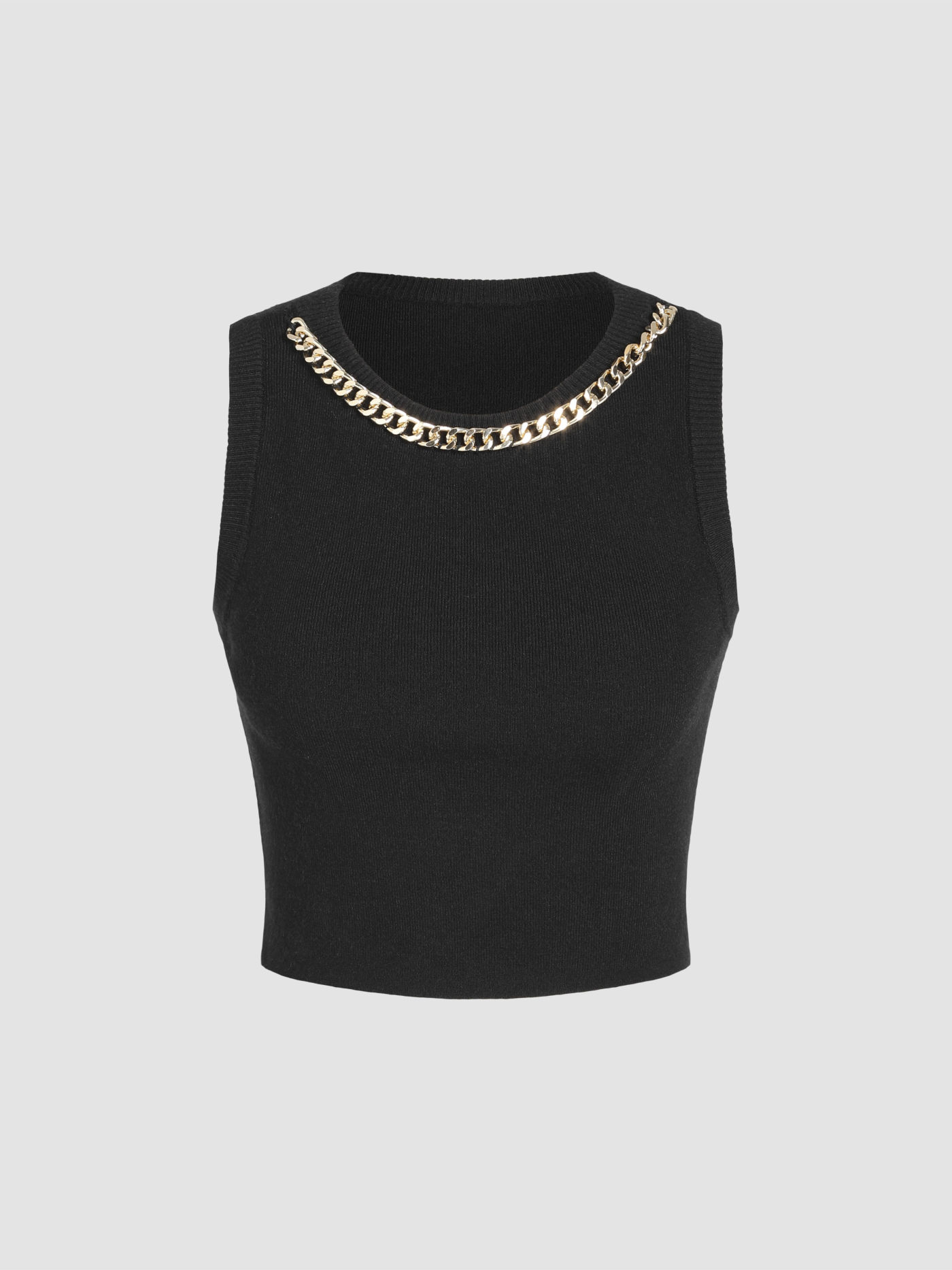 Chain Detail Knit Tank Top