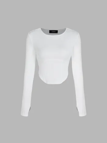 Crop-Top mit festem Rippenstich
