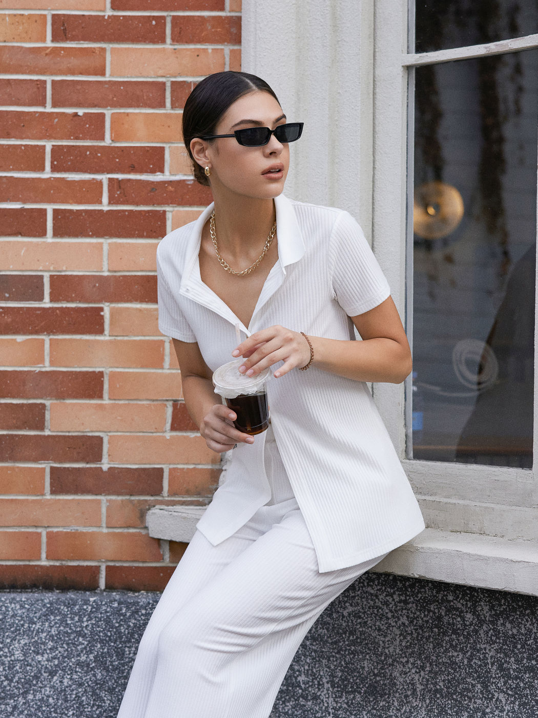 Simple Luxury Ribbed Short Sleeve Top