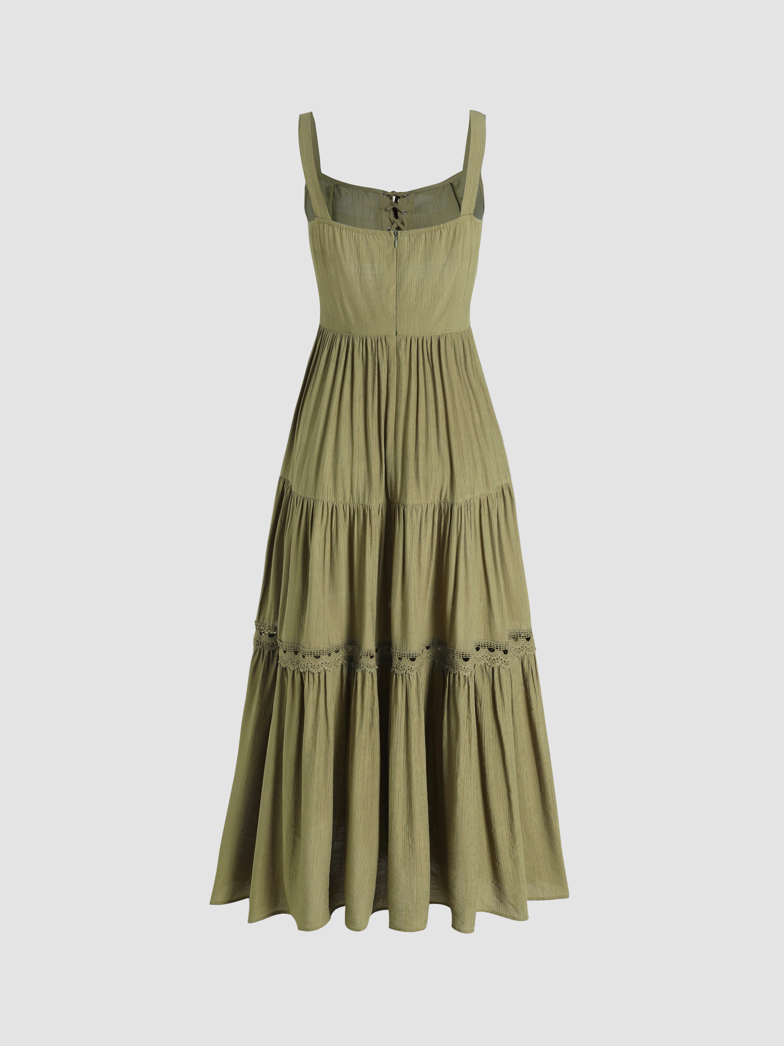 【AMERI】LUSTER TIERED LAYERED DRESS Lymeral Women's Tiered Maxi Dress Casual Cap Sleeve Full Hem