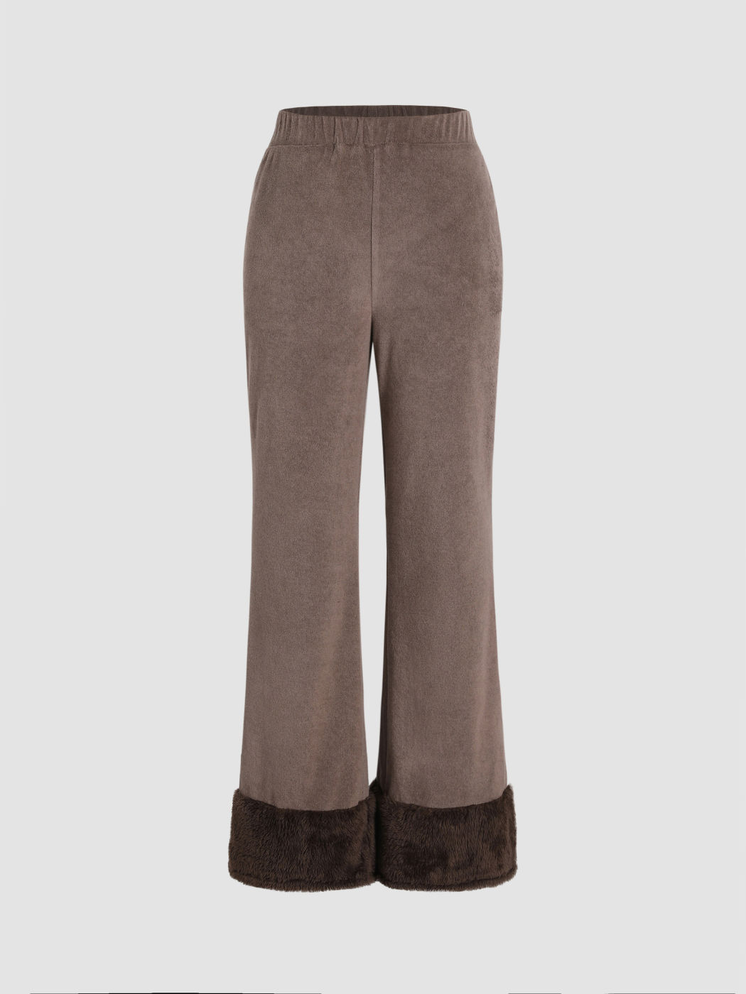 Faux Fur Trim Pants