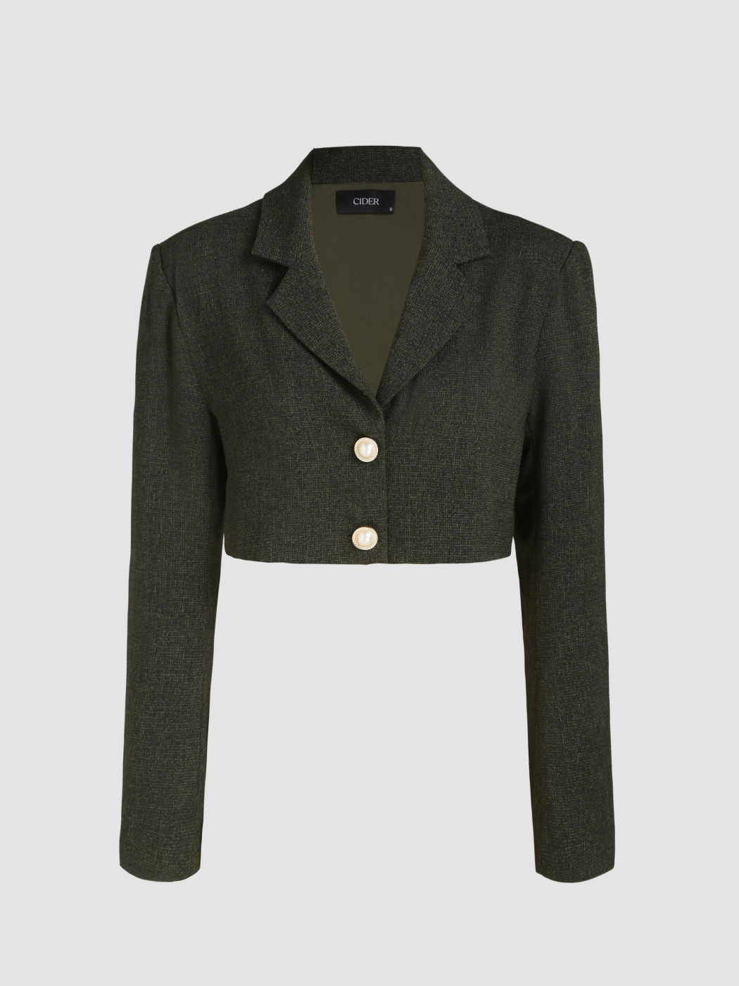  Geschäftsangelegenheit Cropped Tweed Blazer