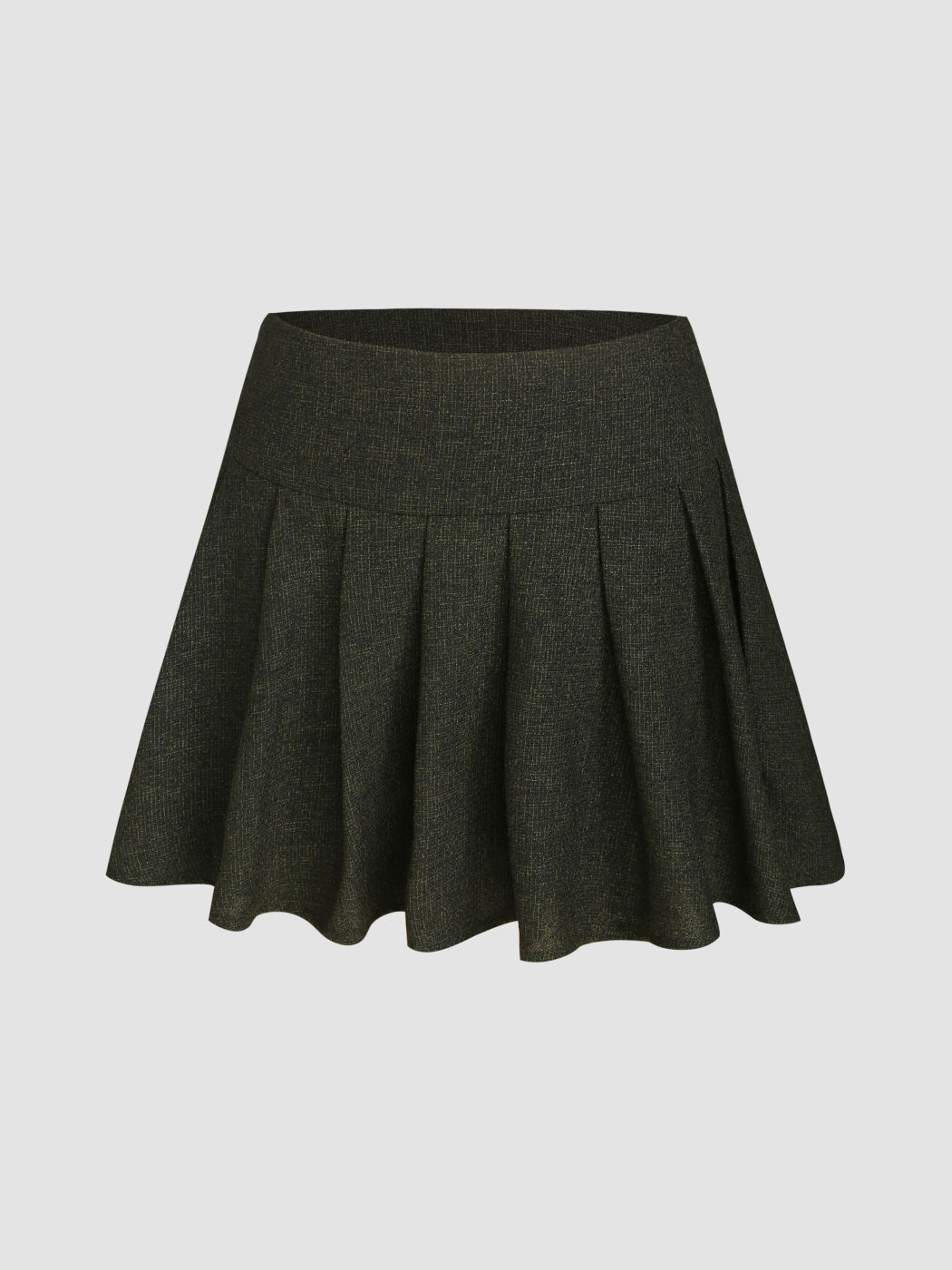 Business Affair Pleated Tweed Mini Skirt