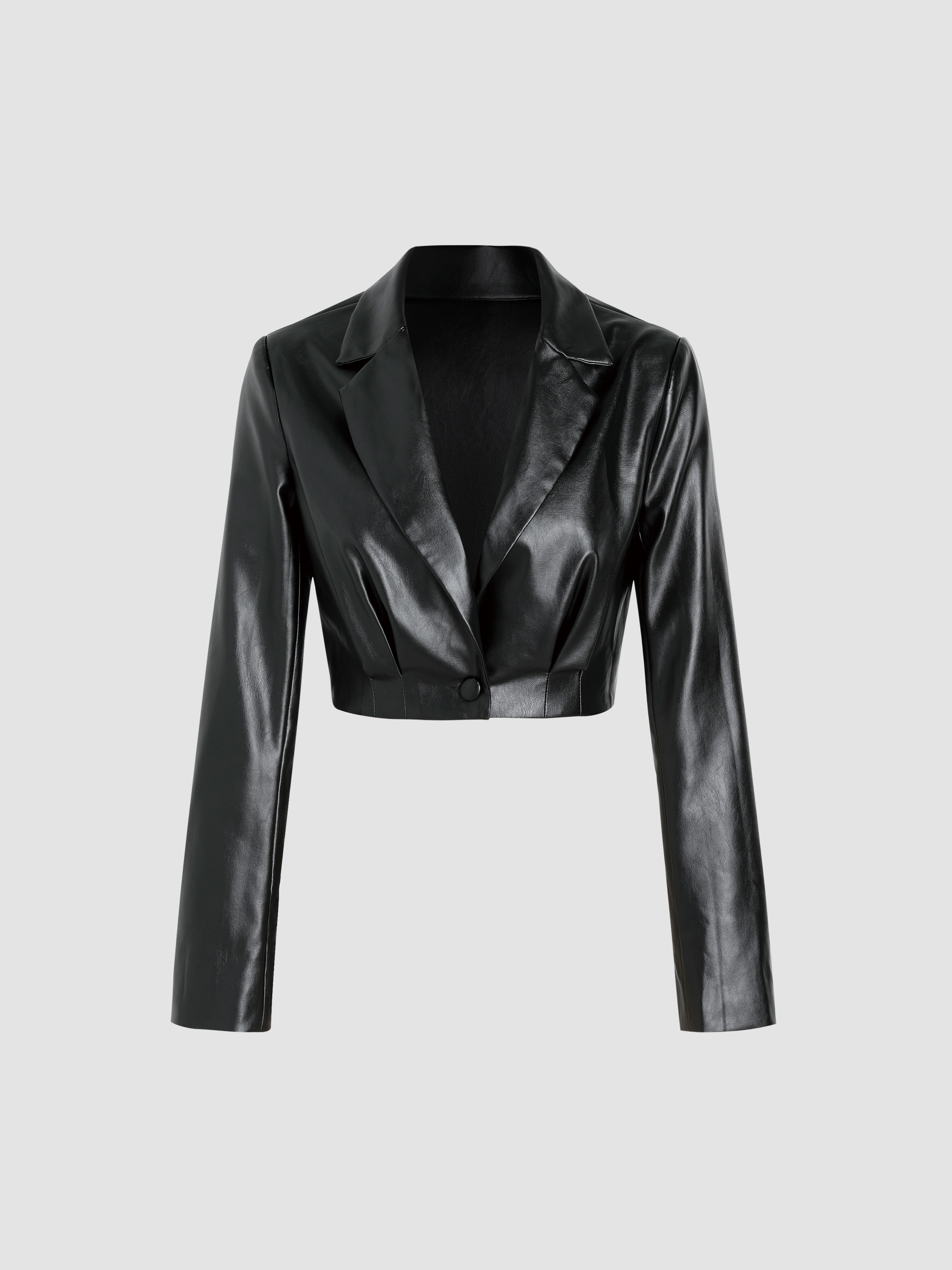 faux leather bolero jacket