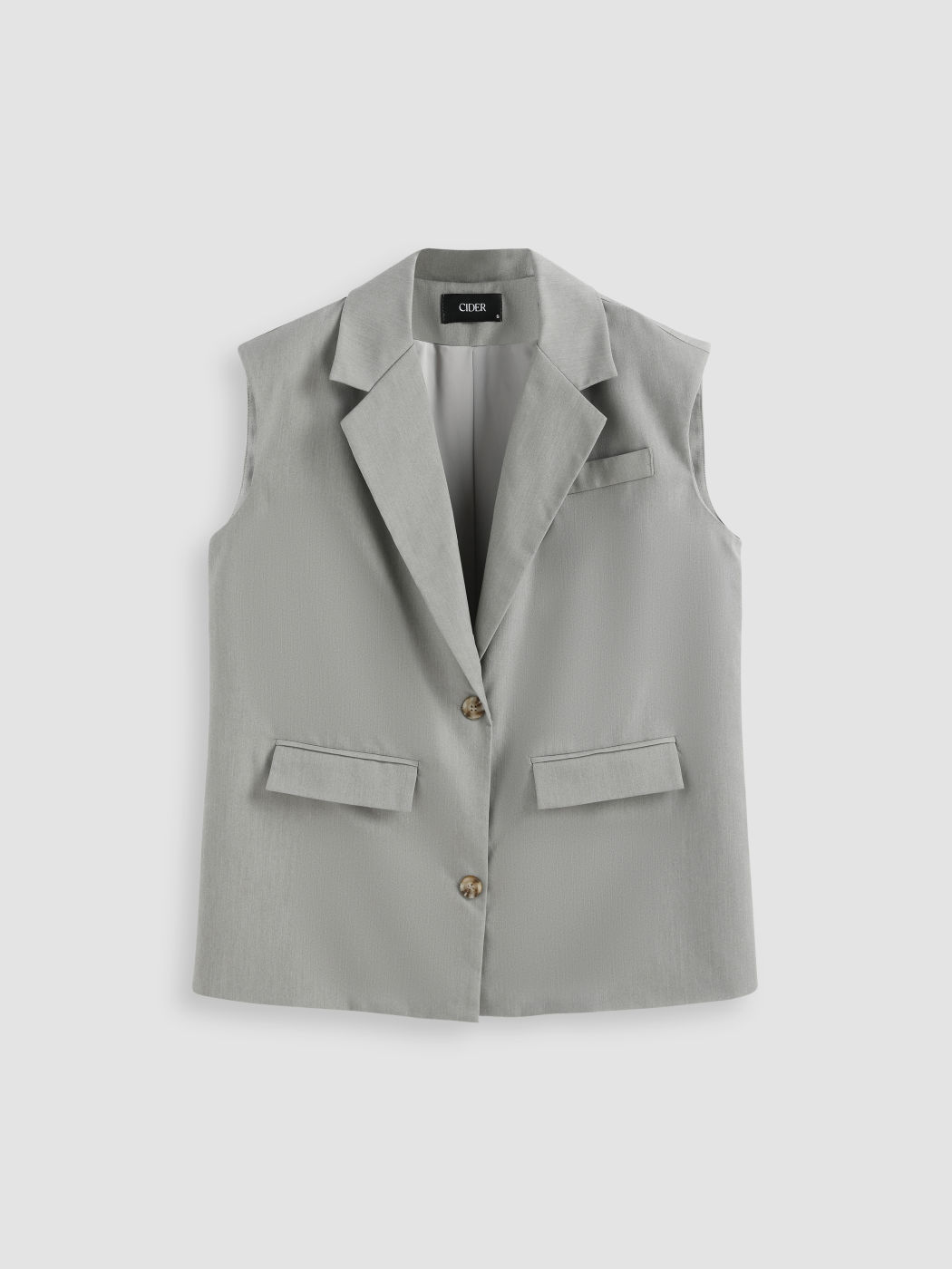 Solid Button Design Vest