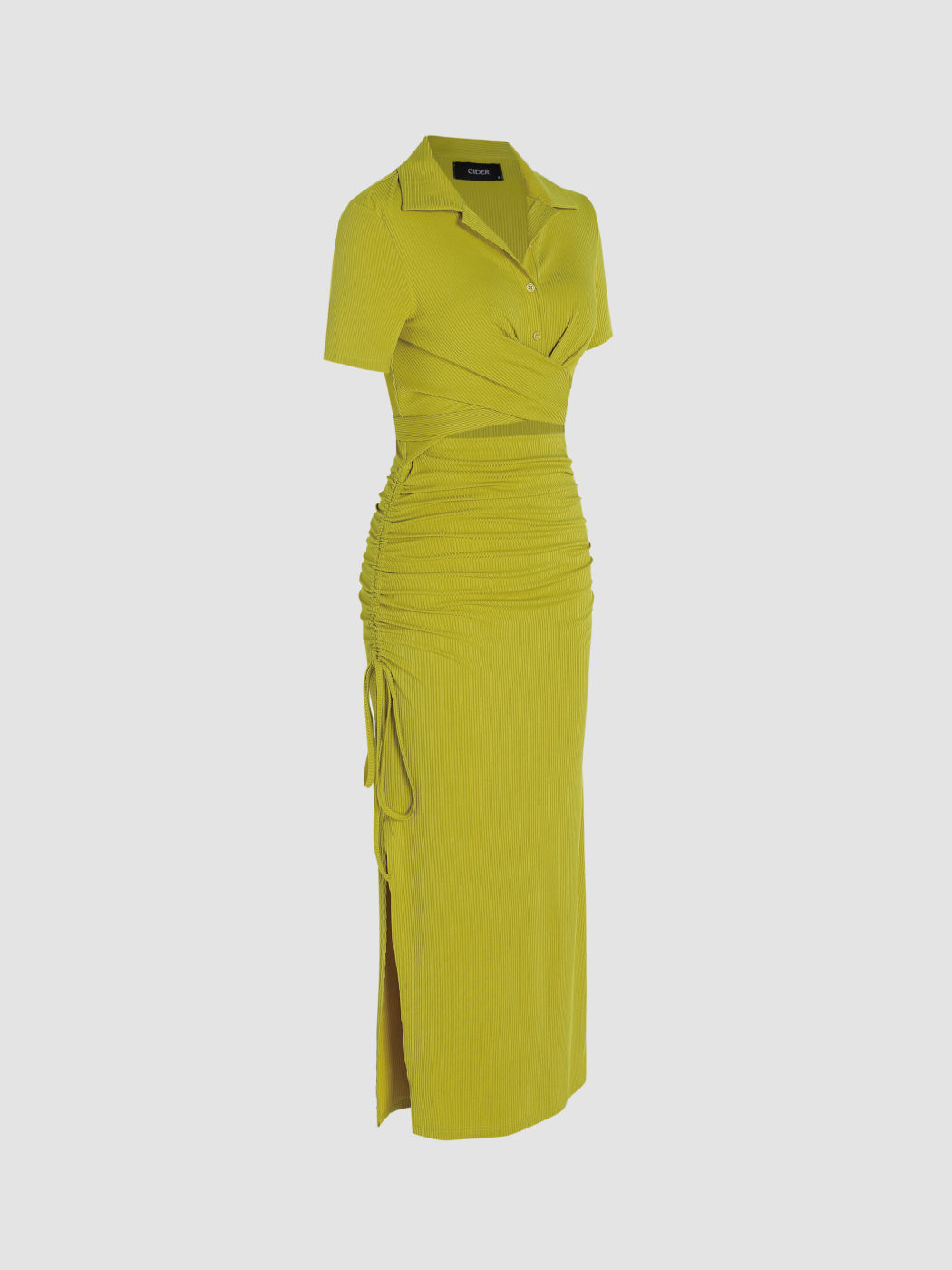 Maxikleid mit ausgeschnittenem Rücken und Kordelzug