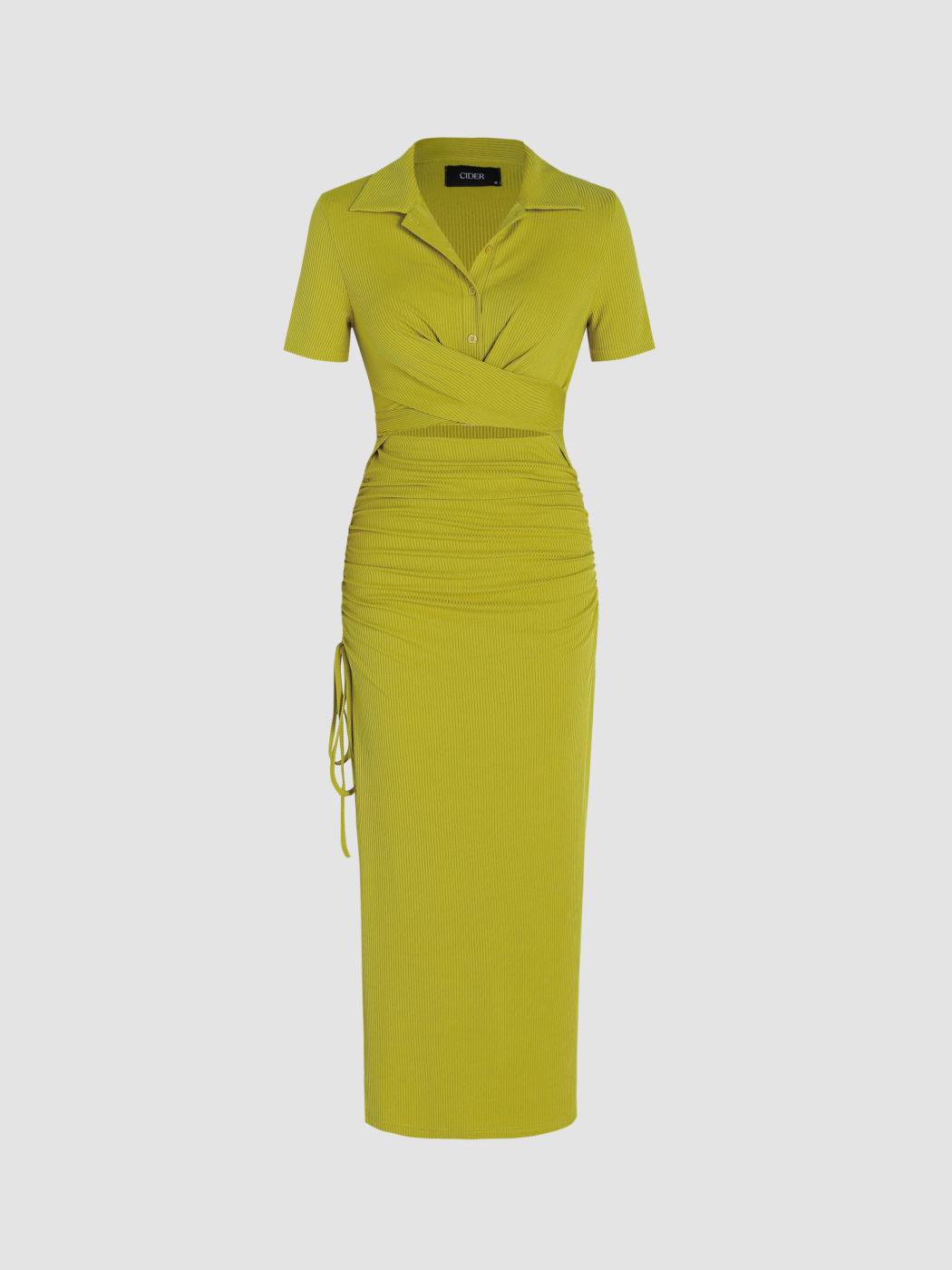 Maxikleid mit ausgeschnittenem Rücken und Kordelzug