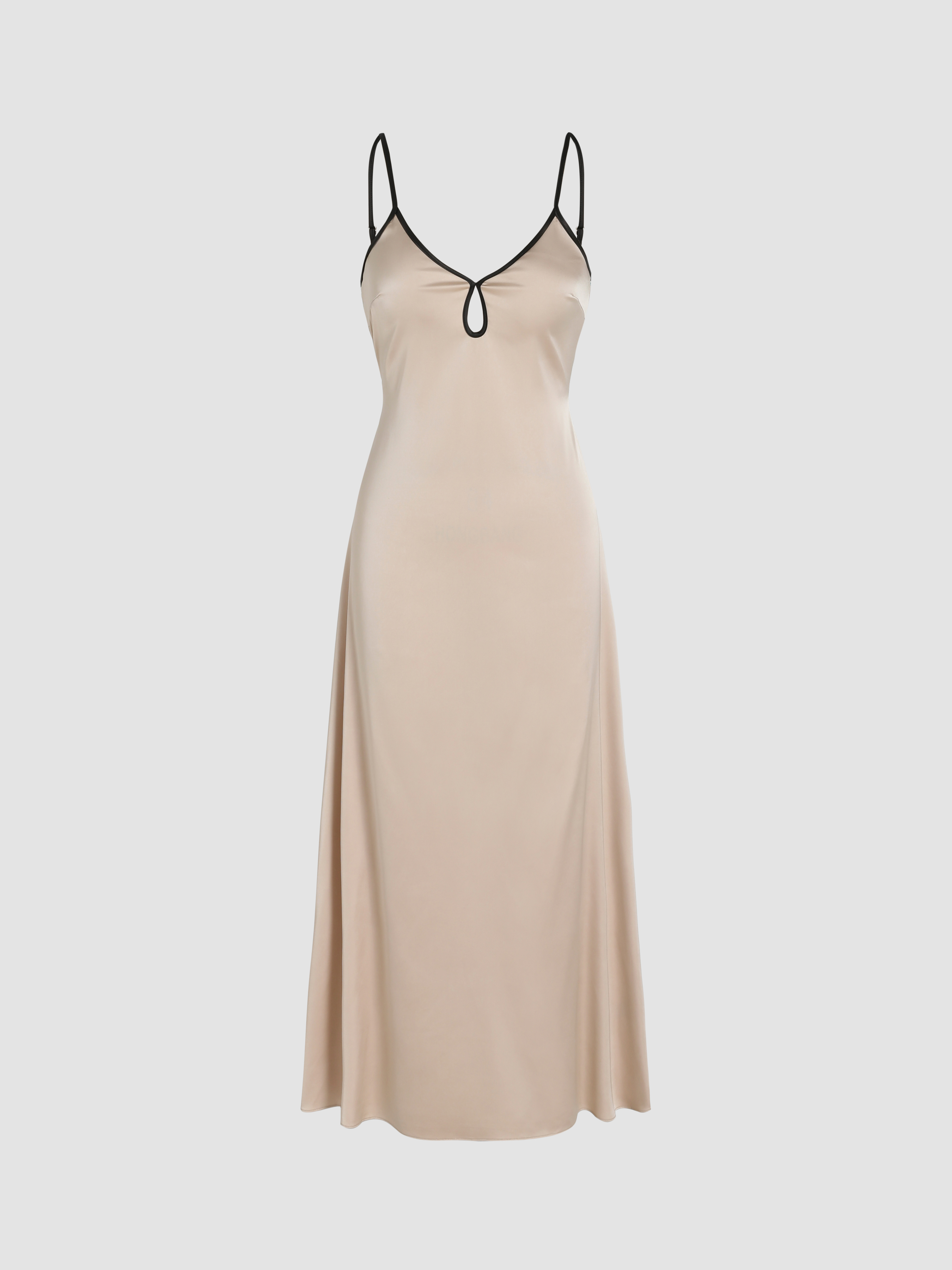 Contrast Trim Cut Out Maxi Dress Cider