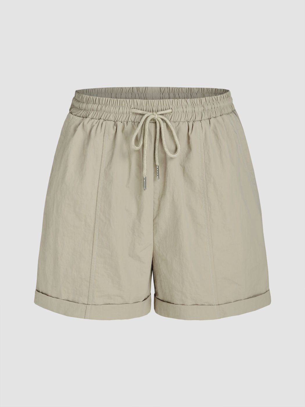Solide Mini-Shorts mit Kordelzug