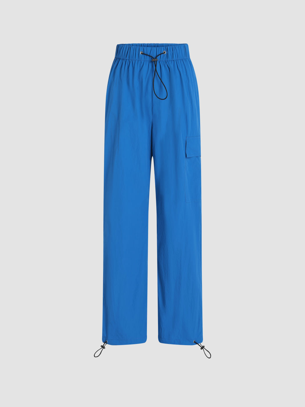 Solid Drawstring Trousers With Pocket