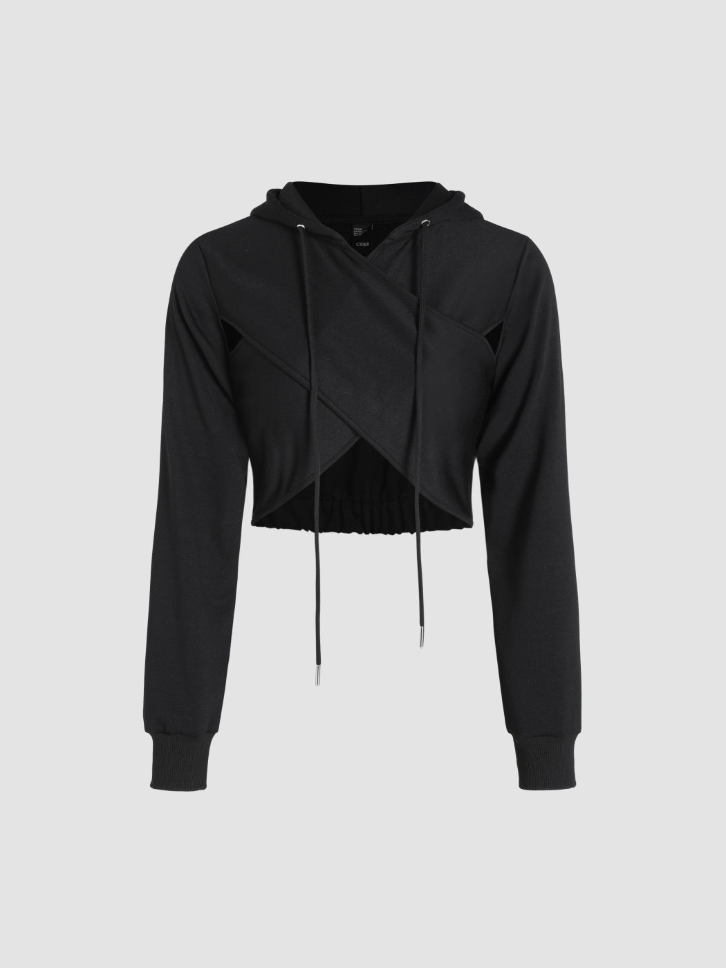 Criss Cross Drawstring Cut Out Hoodie - Cider