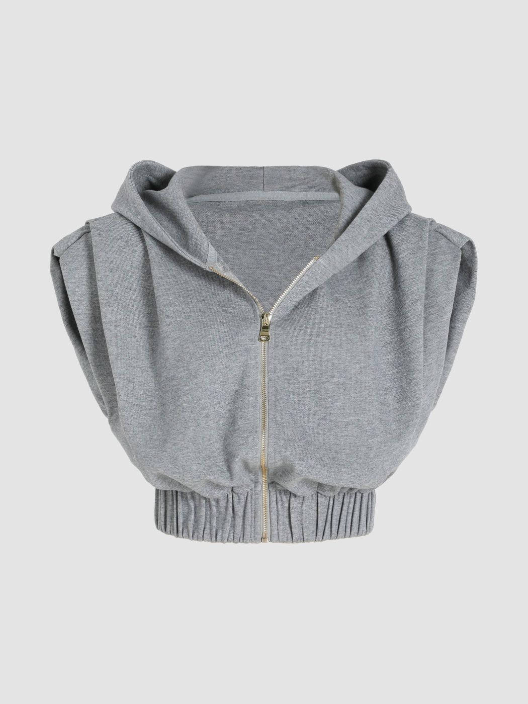 Einfarbiger, ärmelloser, kurz geschnittener Hoodie