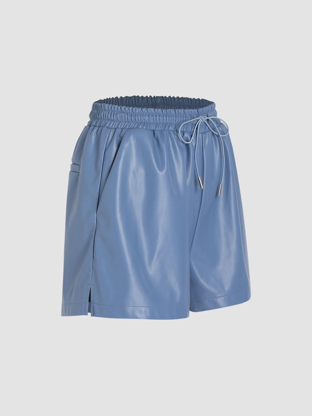 Mini-Shorts aus PU-Leder mit elastischer Taille