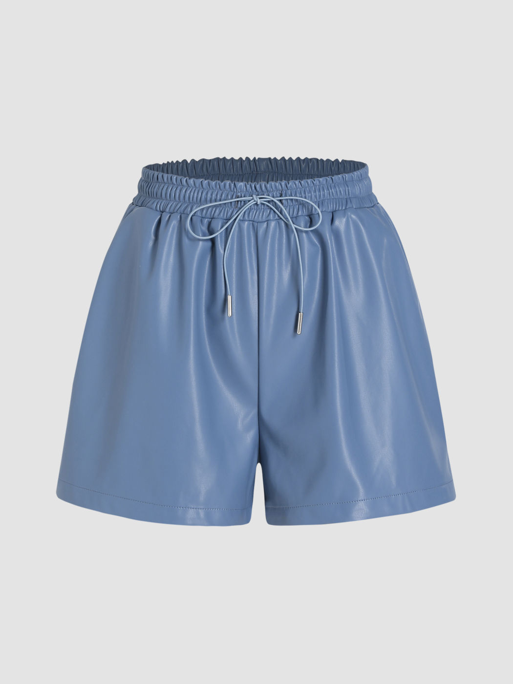 Mini-Shorts aus PU-Leder mit elastischer Taille